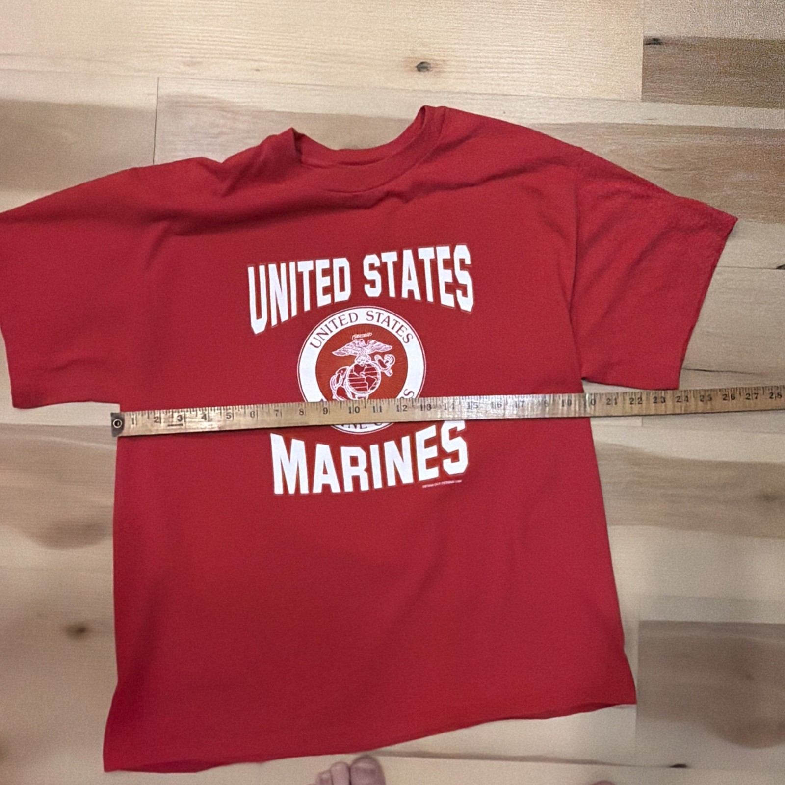 VTG 1989 United States Marines T Shirt Men L Red Single Stitch EGA Semper Fi