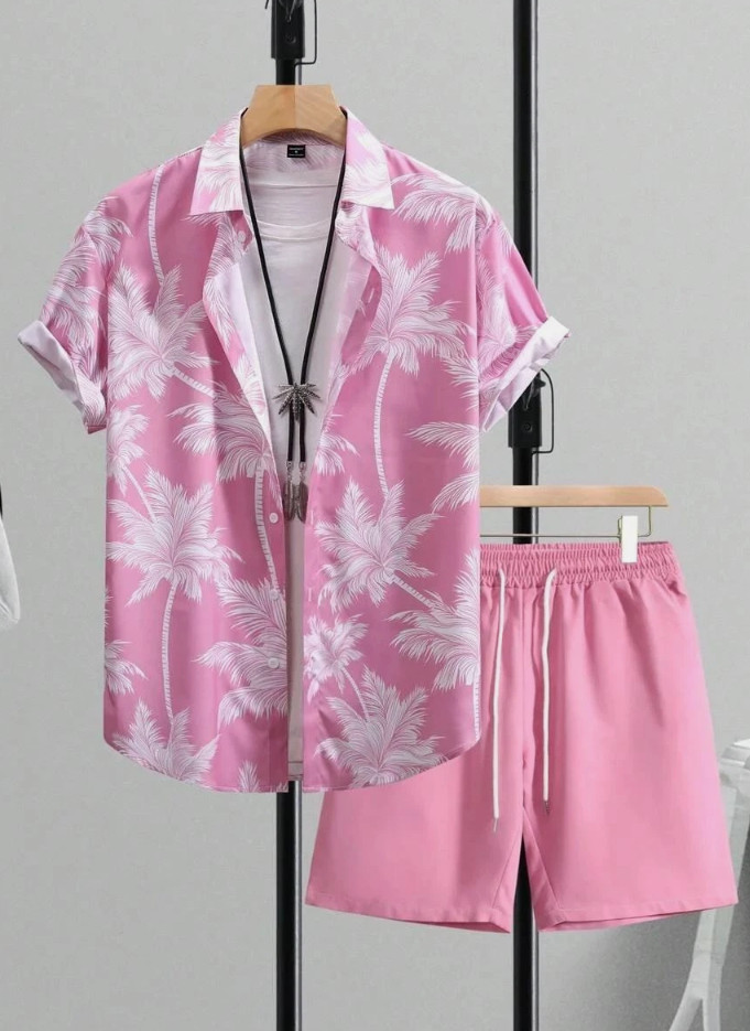 Men Summer Outfit 2-Piece Set Short Sleeve T-Shirt and Shorts Sweatsuit Set