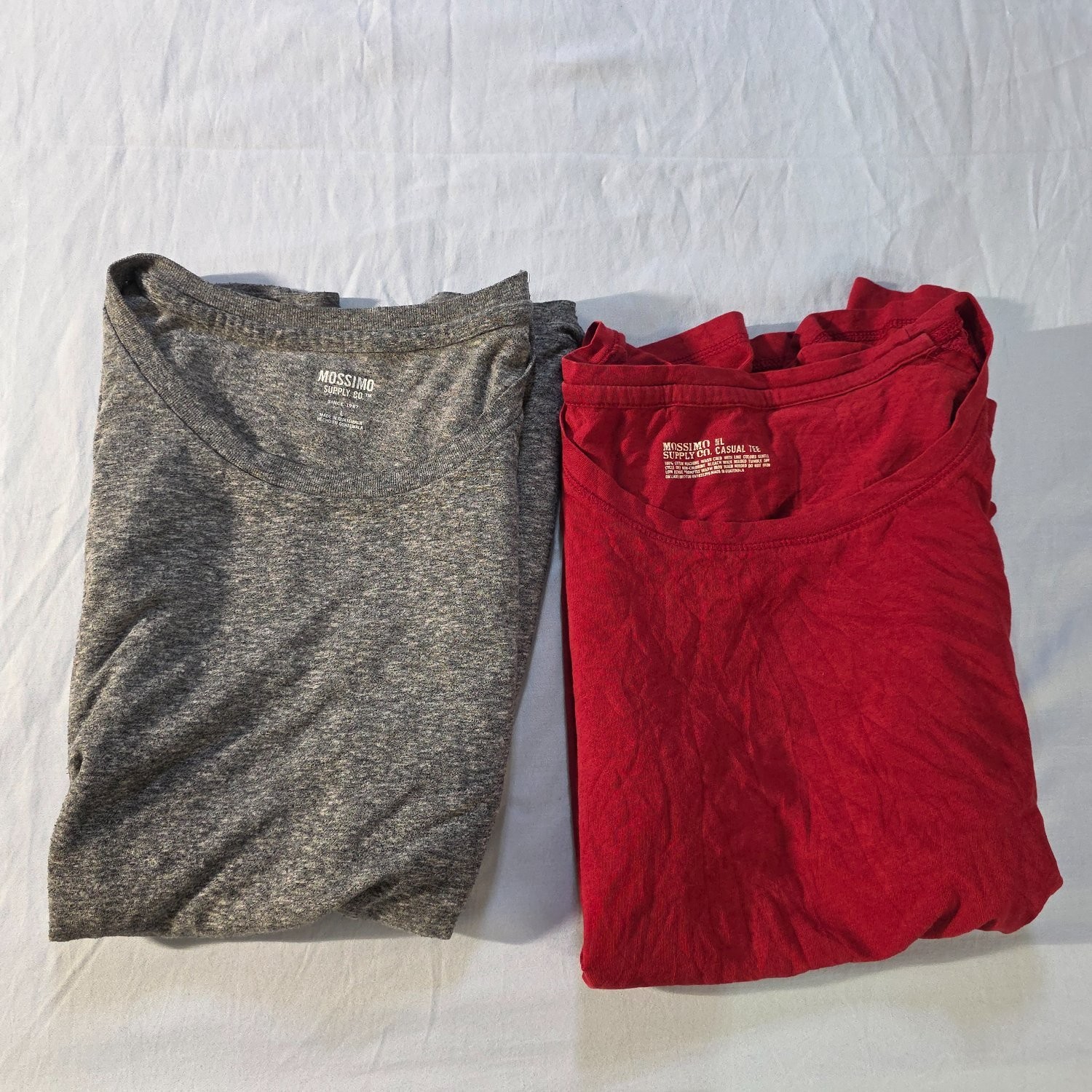 MOSSIMO SUPPLY CO. CASUAL TEE L 100% COTTON MACHINE WASH COLD WITH LIKE COLORS