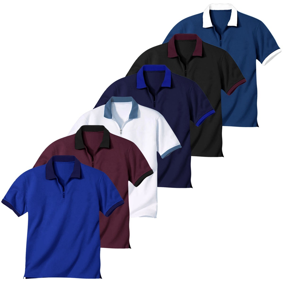 Mens Polo Shirts Short Sleeve Regular Fit Pique Work Casual Breathable Plain Top