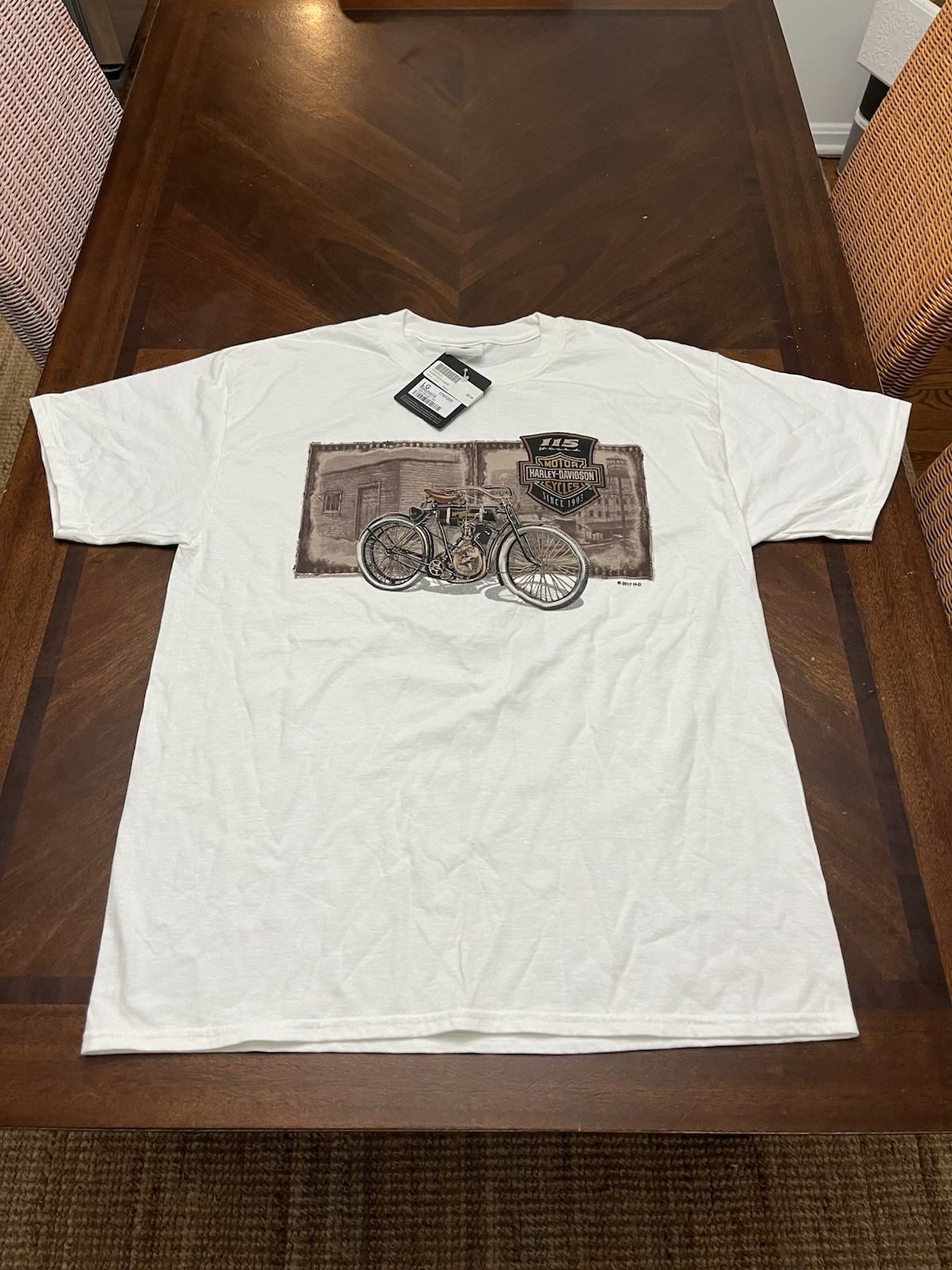Harley Davidson White T-Shirt 115th Film Motors Size L NWT