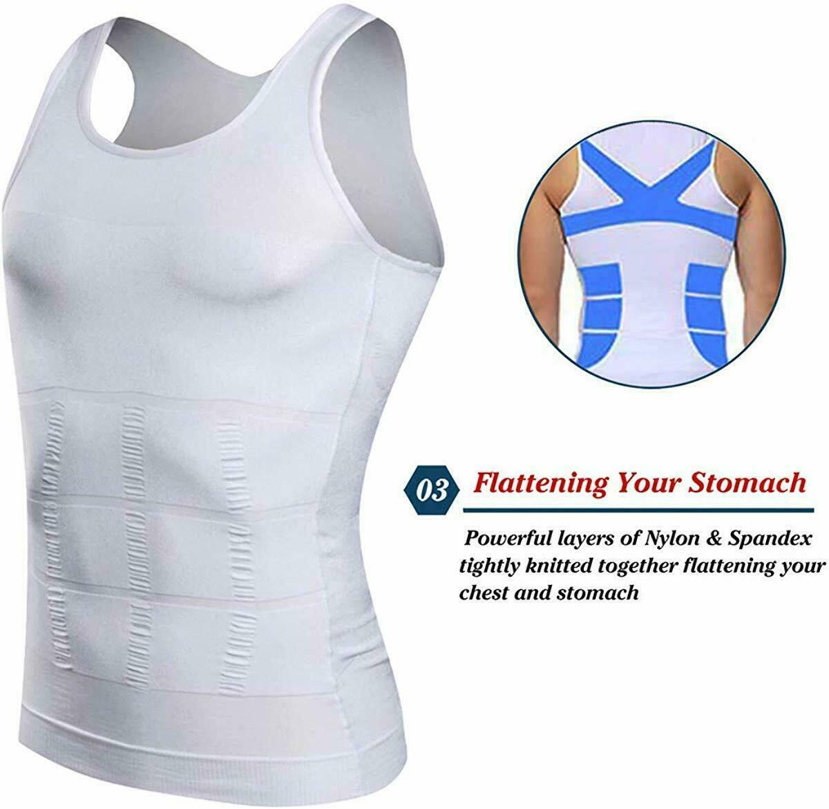 Men’s Compression Shirt to Hide Gynecomastia Moobs Slimming Body Shaper Vest Top