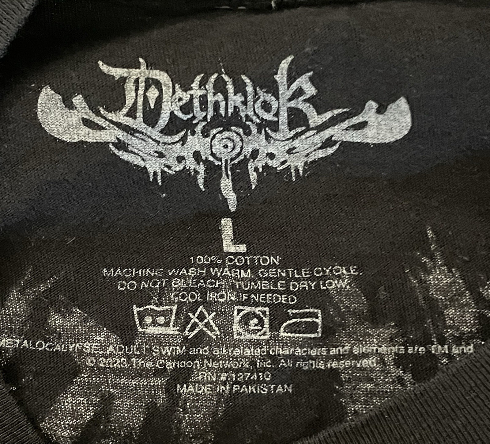 Dethklok Metalocalypse Adult Swim 2023 Tour Large Black Long Sleeve Shirt
