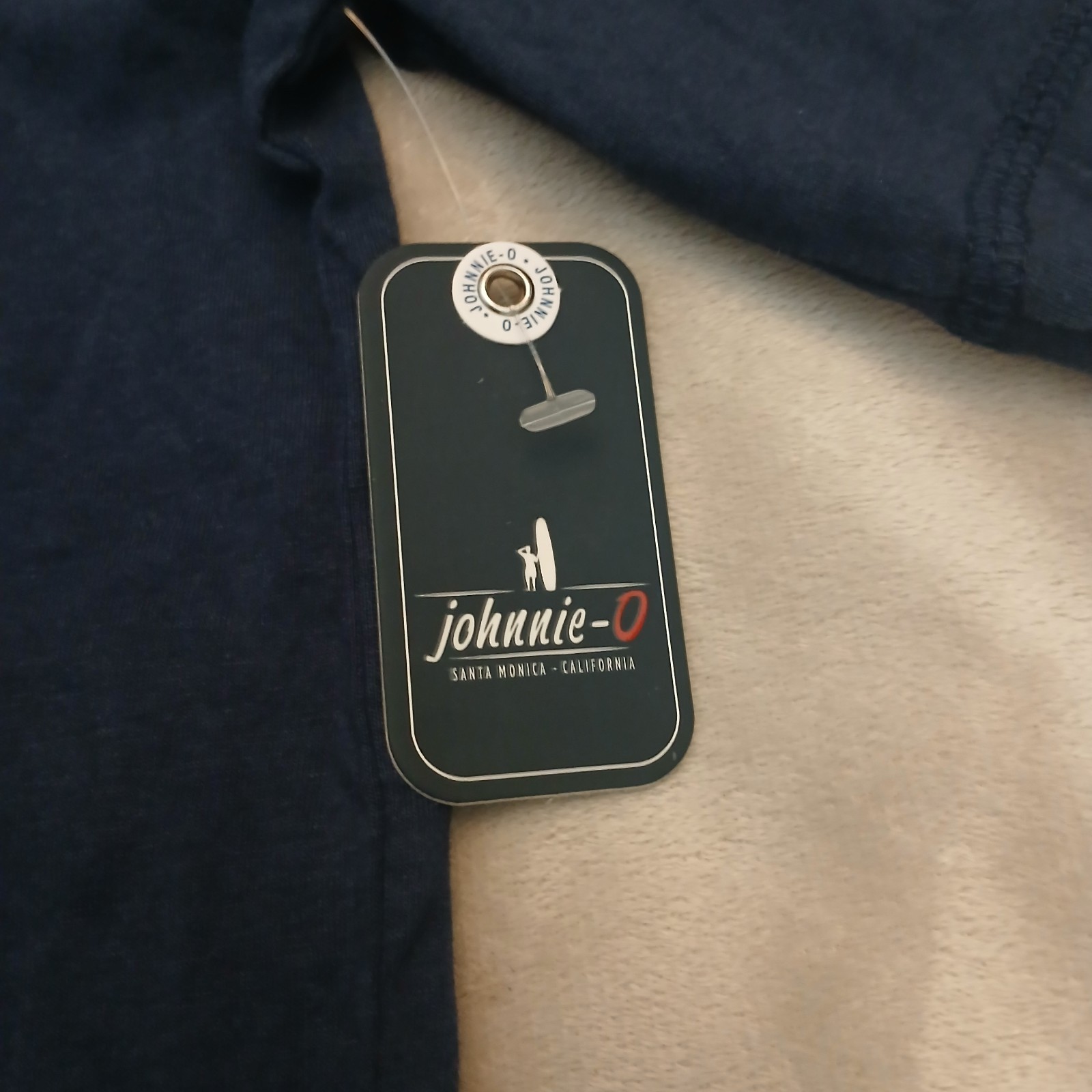 johnnie-O Dawn Patrol Graphic T-Shirt Mens Size M Navy Blue Pocket NWT