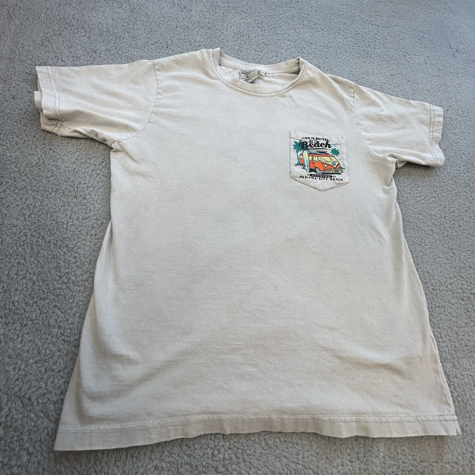 U.S VINTAGE T -Shirt Men Large Multicolor Panama City Beach Florida 1953 Surf