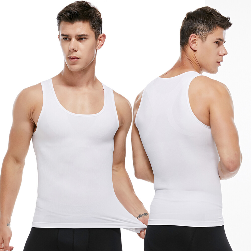 Mens Slim Shaper Body Vest Chest Belly Waist For Man Boobs Compression Tank Tops