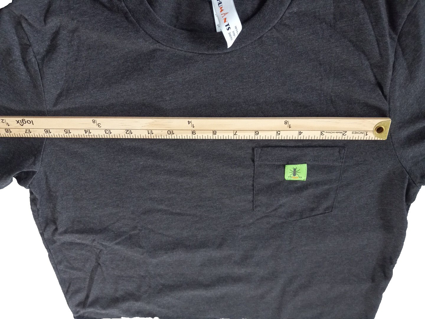 Humants Men’s Large Workwear /Outdoor Jersey Pocket Tee Dark Gray heather Cotton