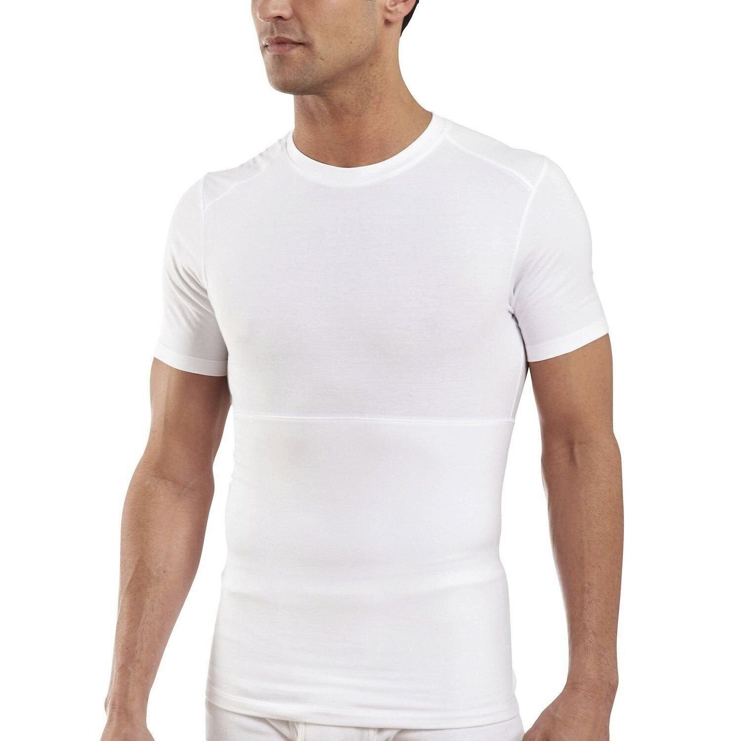 Powerbody Sculpt Men’s Shapewear Crew Neck T-Shirt Black Or White Sizes M-3XL