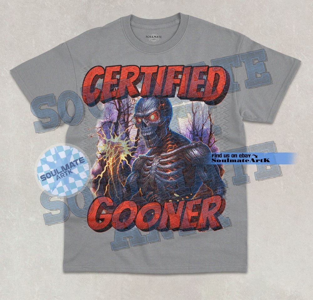 Certified Gooner T-Shirt Funny Gen Z Humor Meme Hilarious Graphic Bootleg Shirt