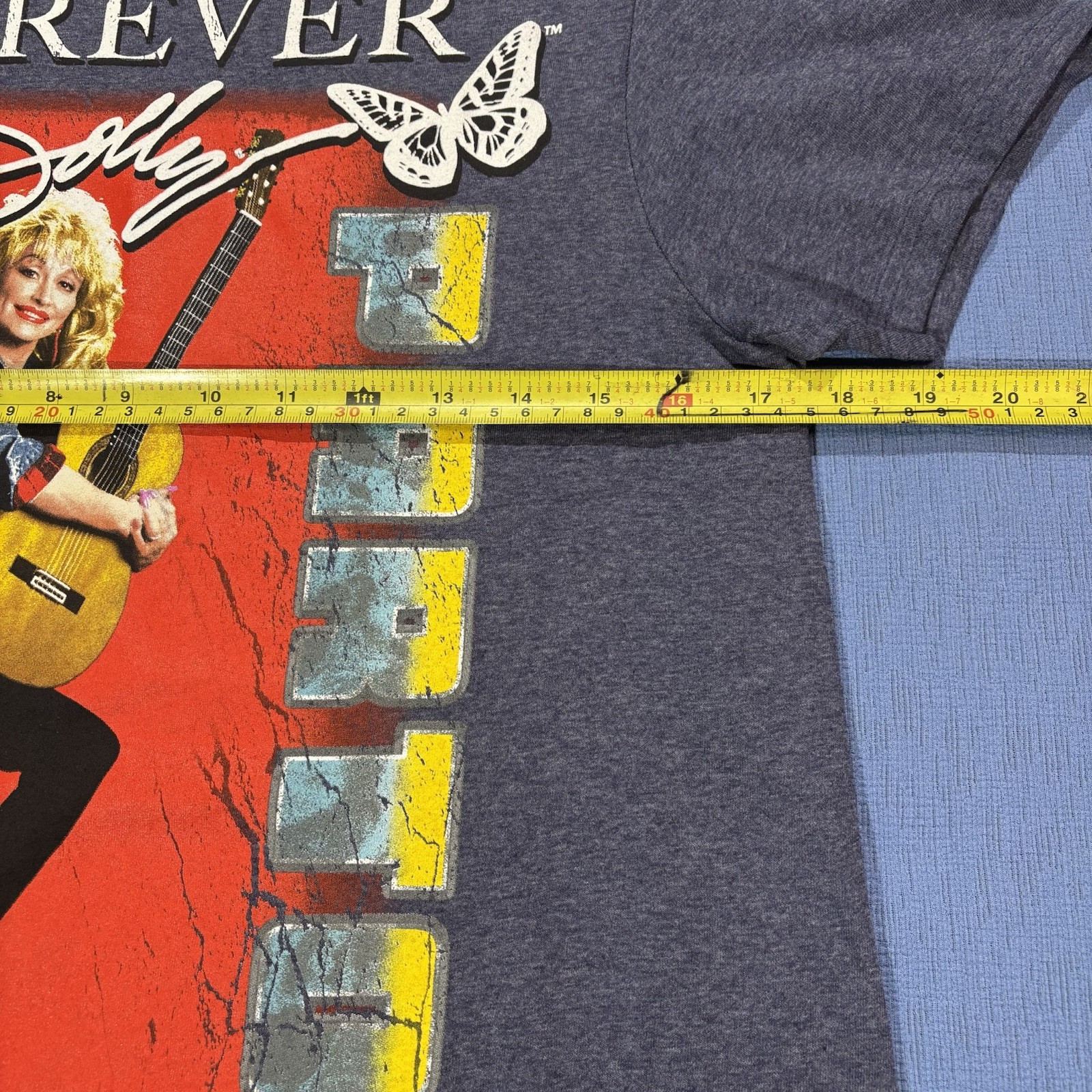 Dolly Parton Forever Adult Size Small Heather Blue Graphic T-Shirt Country
