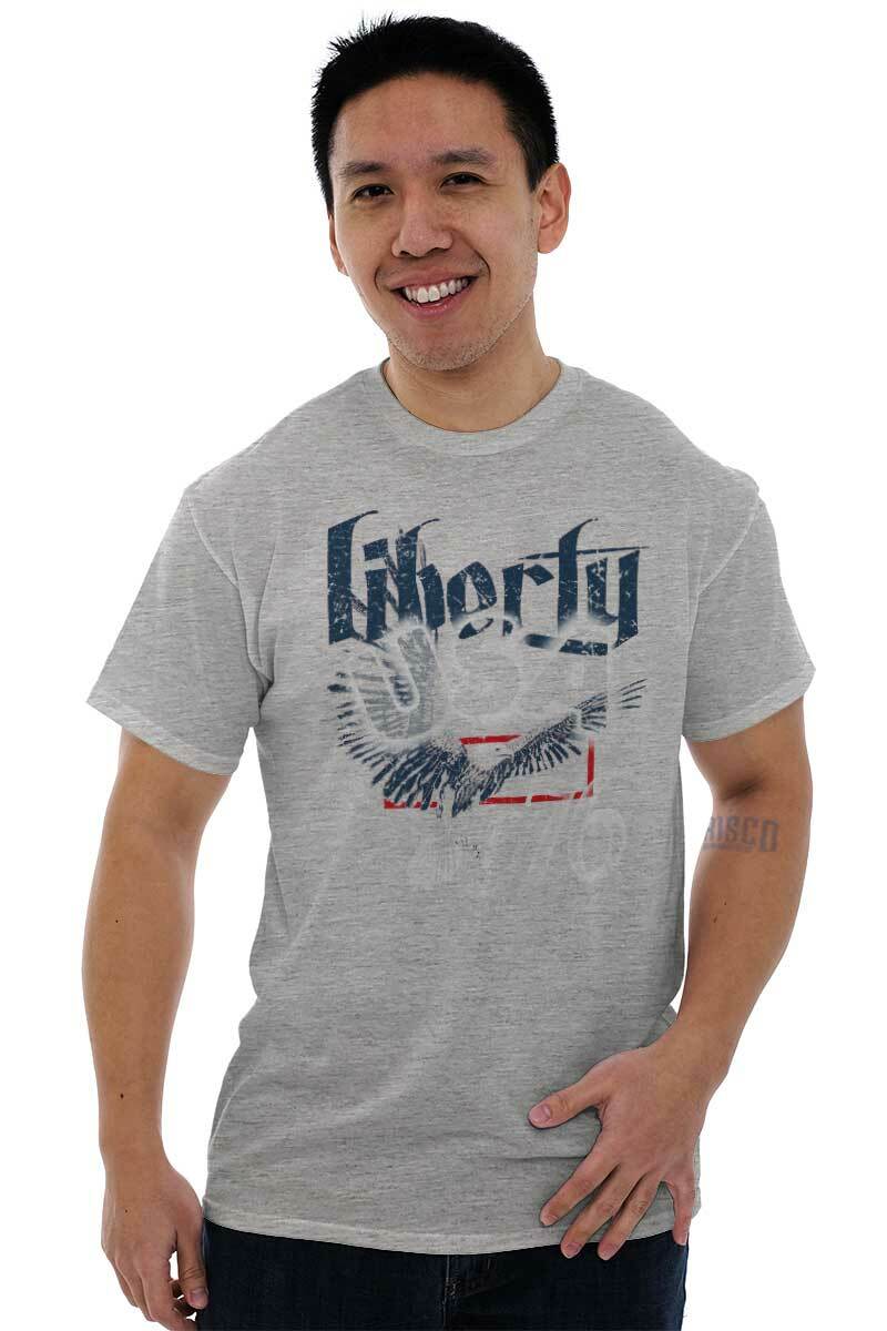 Vintage Distressed Liberty USA Bald Eagle Womens or Mens Crewneck T Shirt Tee