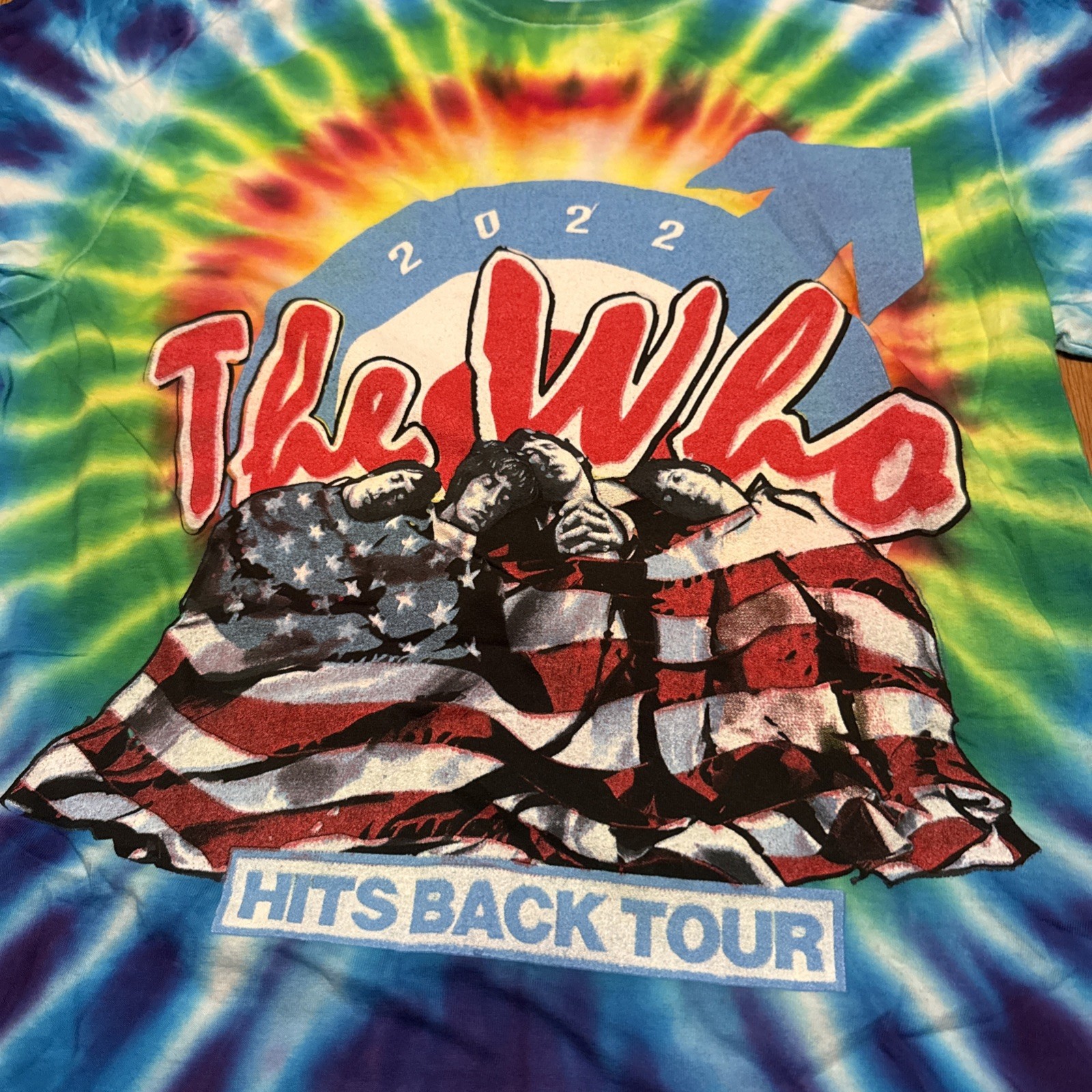 The Who “Hit’s Back” North American Tour 2022 Tie Dye Concert T-Shirt Medium M