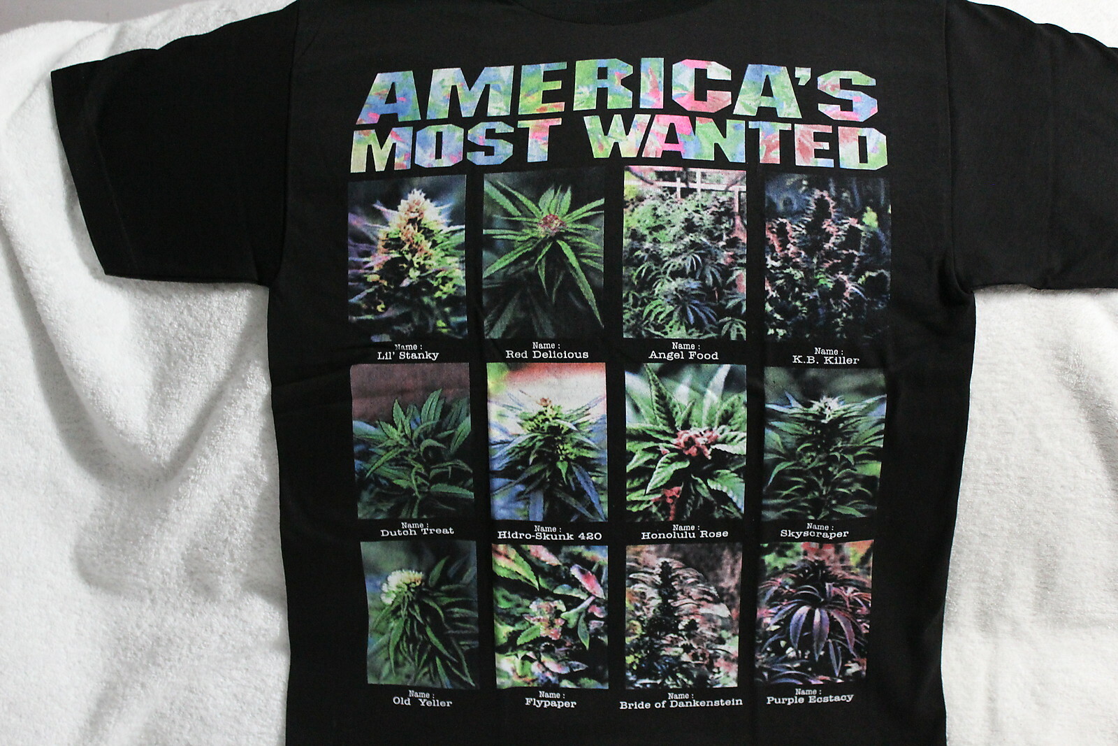 MARIJUANA AMERICA’S MOST WANTED WEED CANNABIS KUSH T-SHIRT