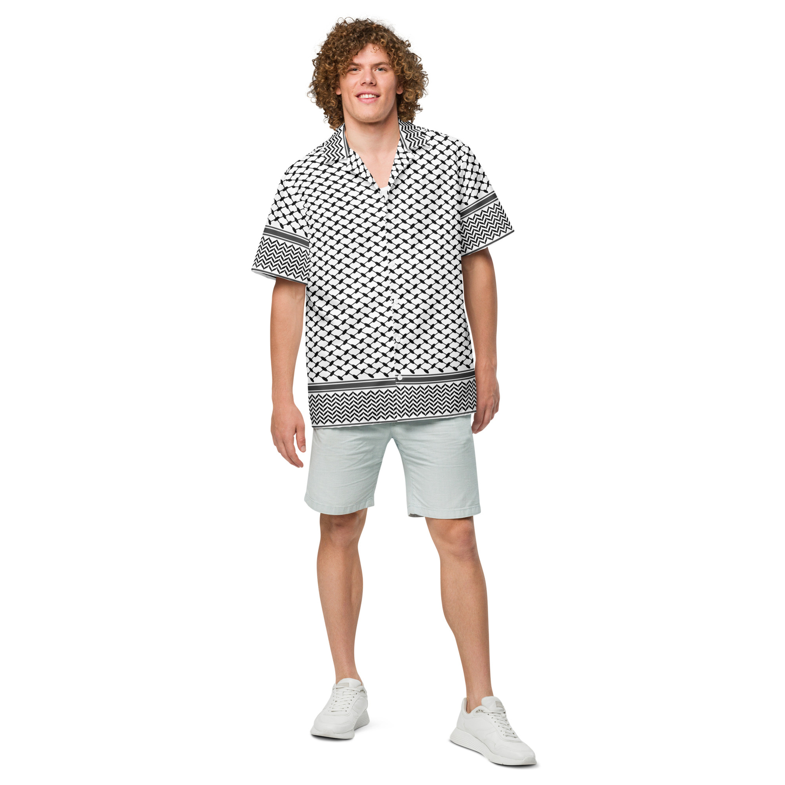 Keffiyeh Unisex button shirt, Palestine Keffiyeh Button Shirt, Keffiyeh Shirt