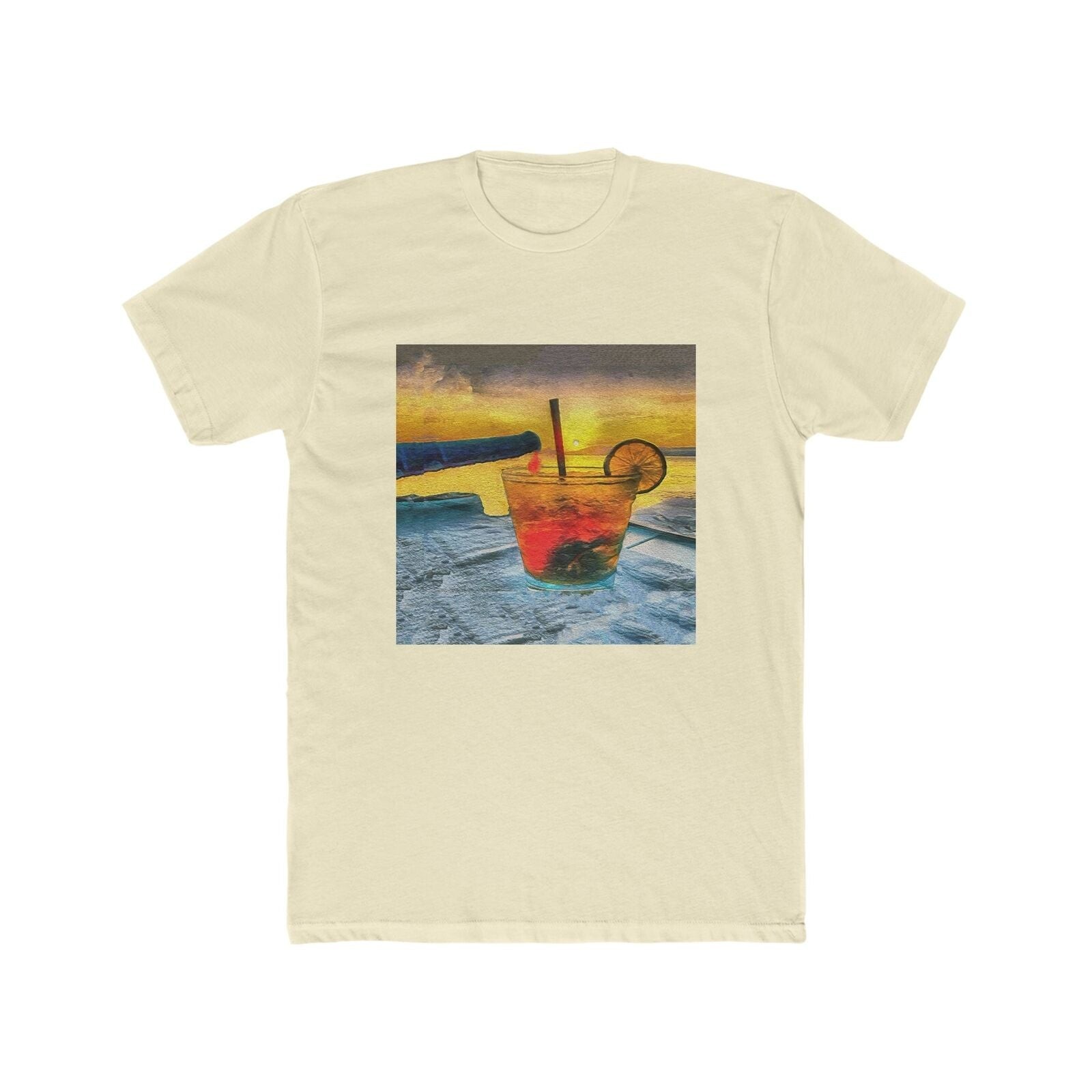 Happy Hour on Sifnos (Greece)- — Men’s Fitted Cotton Crew Tee