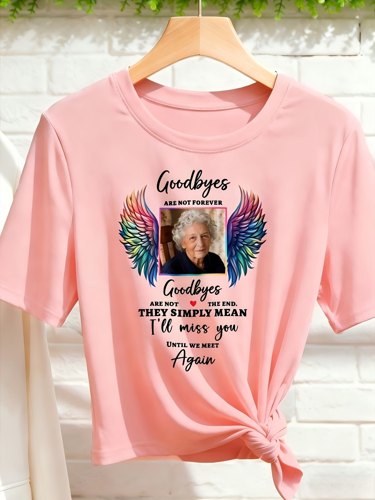Customizable Personalized Round-neck T-shirt Tops Tee for Eternal Remembrance↗