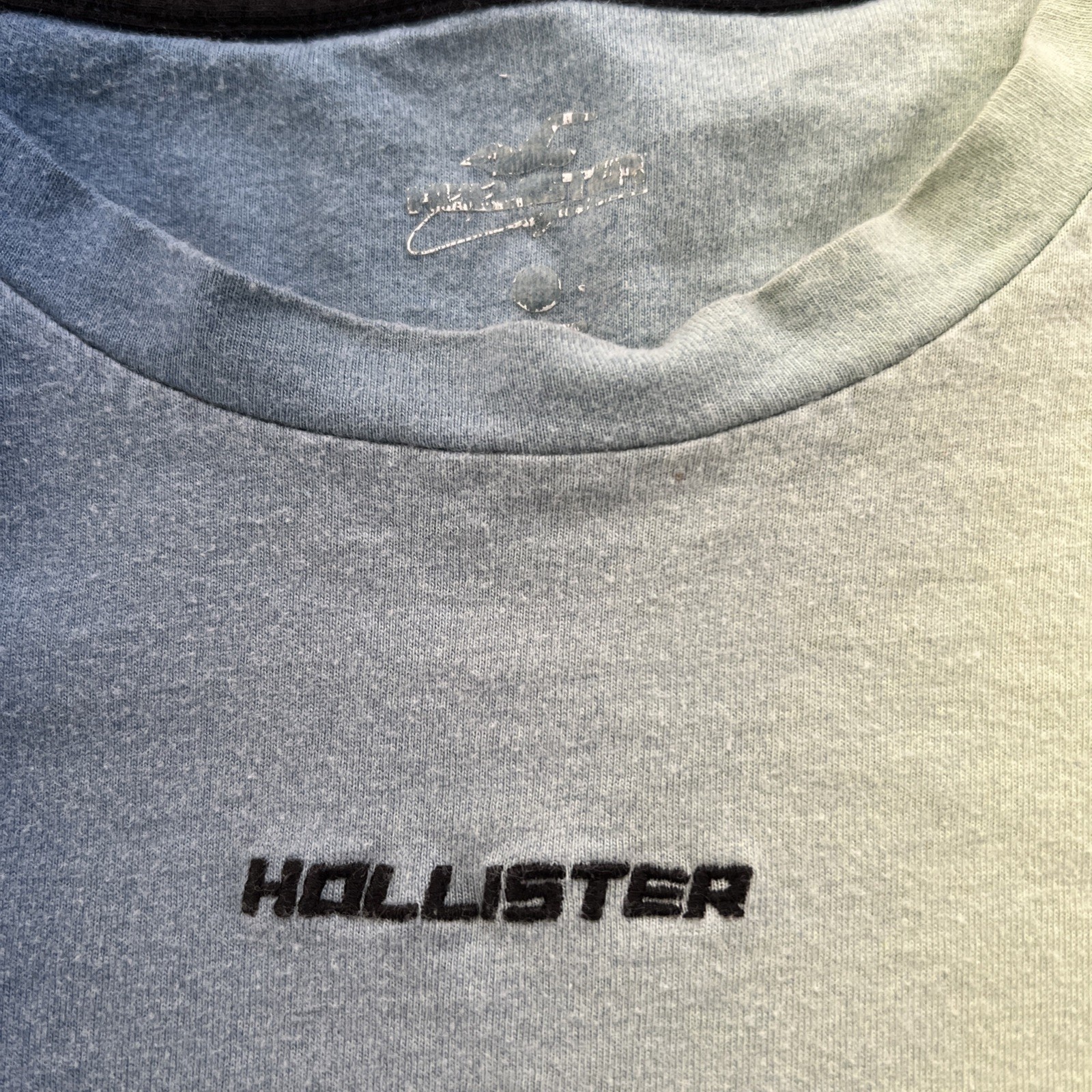 Hollister Gradient Blue/Mint Ombre Cotton T-Shirt Men’s Large Embroidered Logo