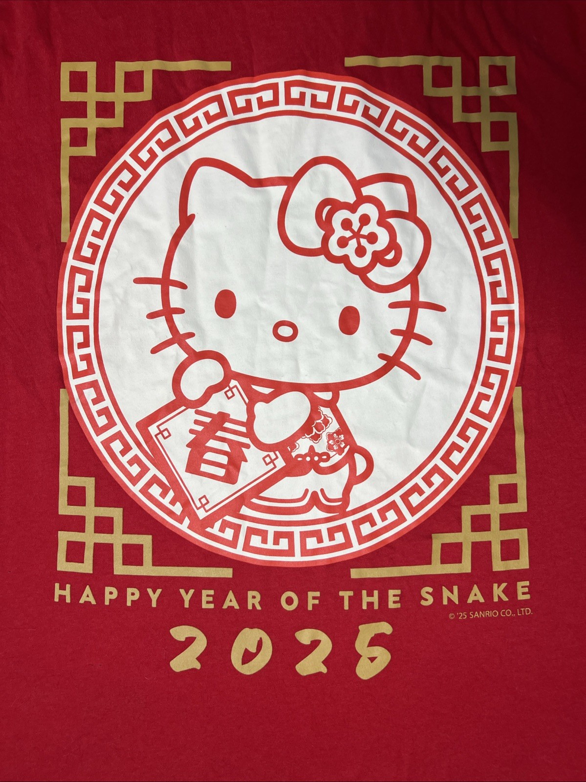 Hello Kitty Year Of The Snake Red T Shirt XL
