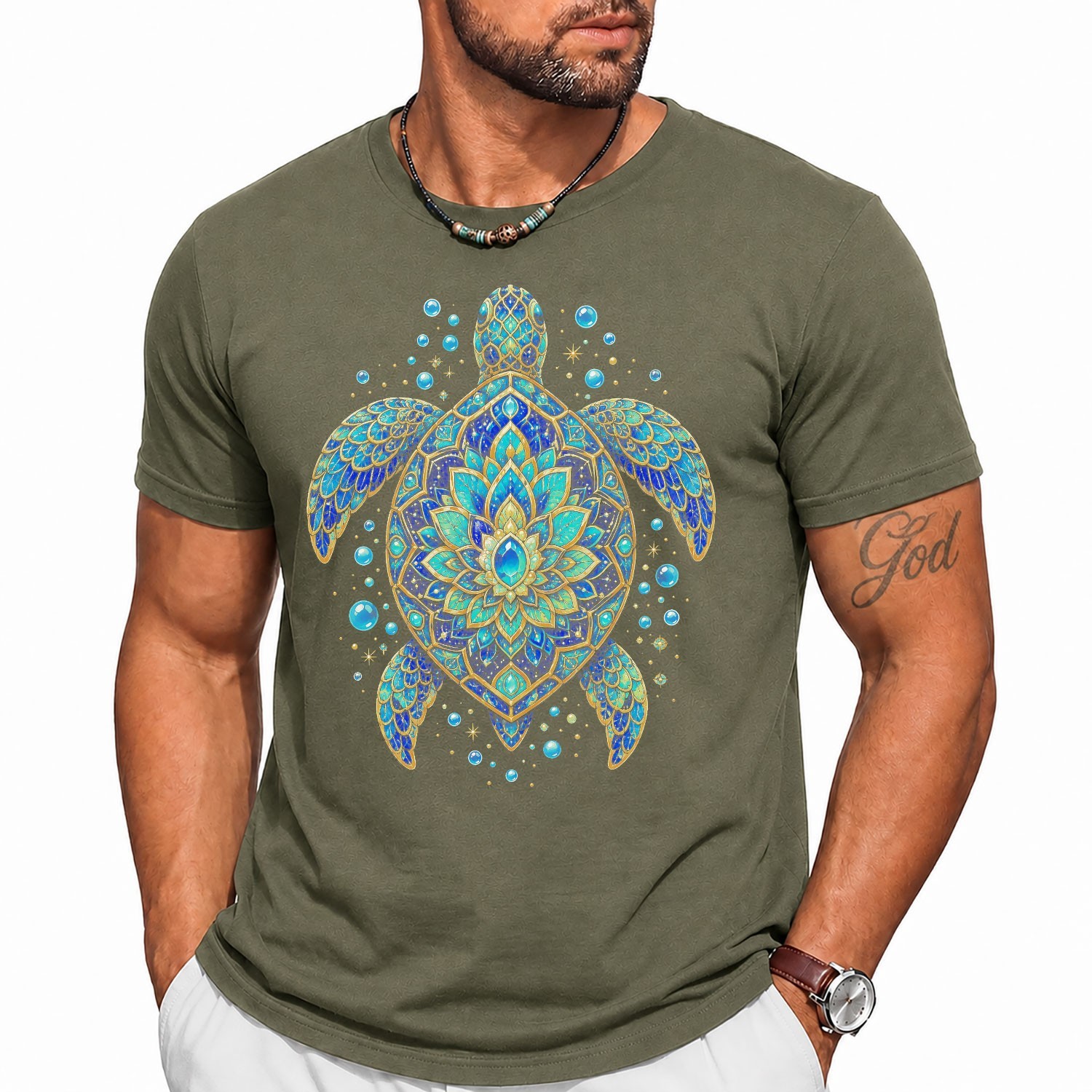 Colorful Sea Turtle T-Shirt For Beach Lovers Ocean Style Graphic Apparel Gift