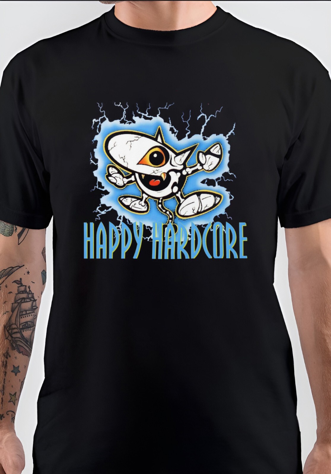 Happy Hardcore Storm Distressed Goth Unisex T-Shirt