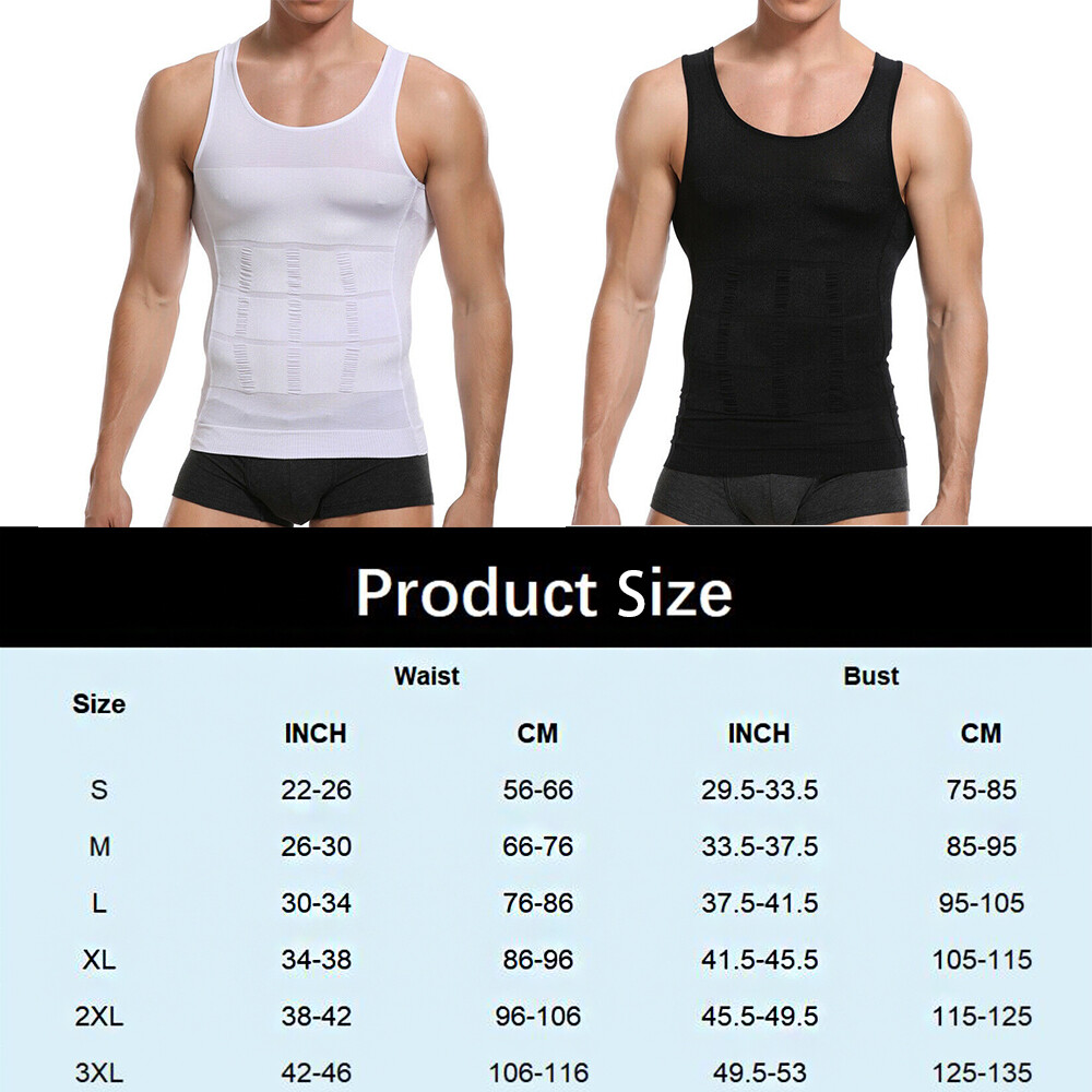 Men’s Slimming Body Shaper Vest Abs Abdomen Compression Shirt Workout Tank Tops
