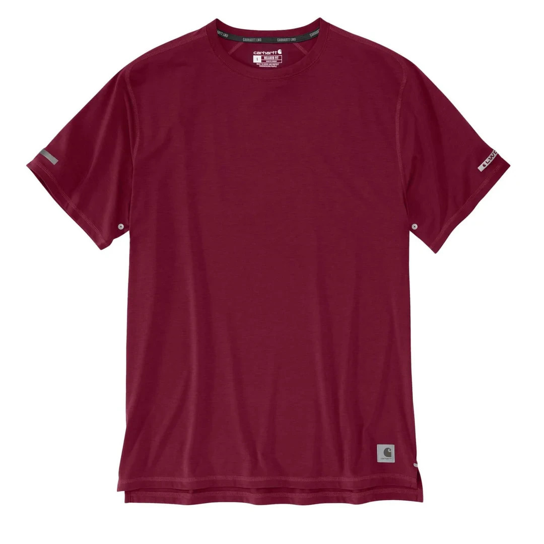 Carhartt Men’s LWD Relaxed Fit Short-Sleeve T-Shirt, Dark Red, Size Small