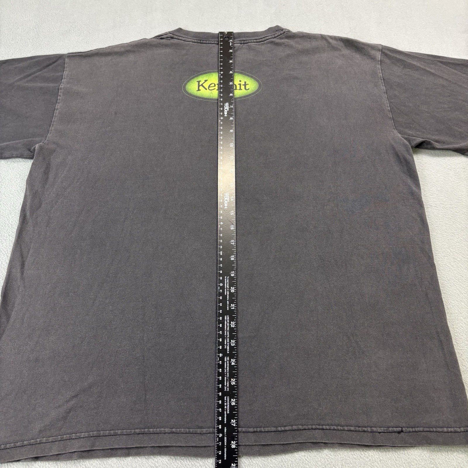 Vintage 90s Kermit The Frog Big Face Shadow T Shirt Size XL Black