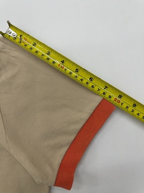 Fred Perry Men Beige Cotton Polo Shirt Button Front Size L Regular Fit