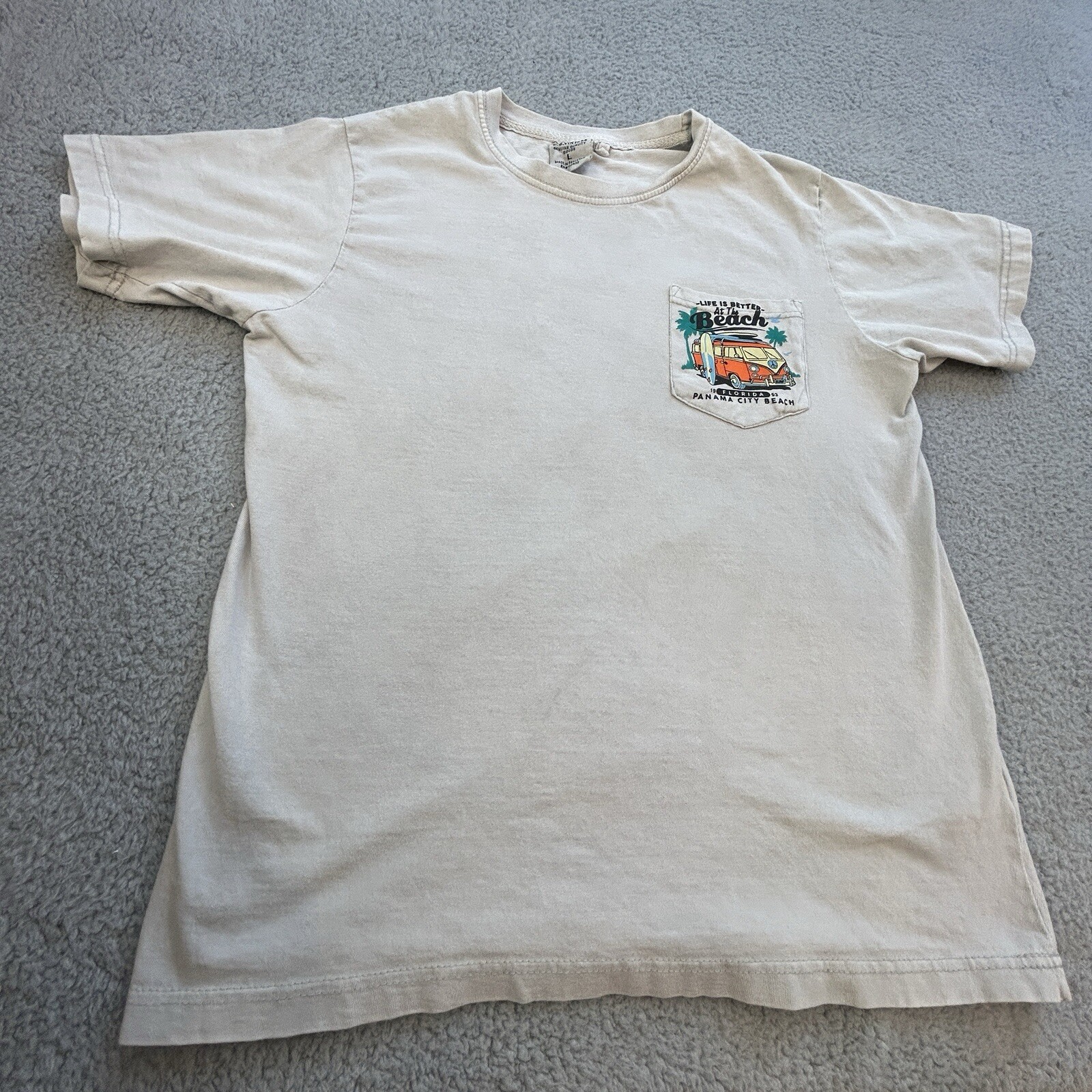 U.S VINTAGE T -Shirt Men Large Multicolor Panama City Beach Florida 1953 Surf