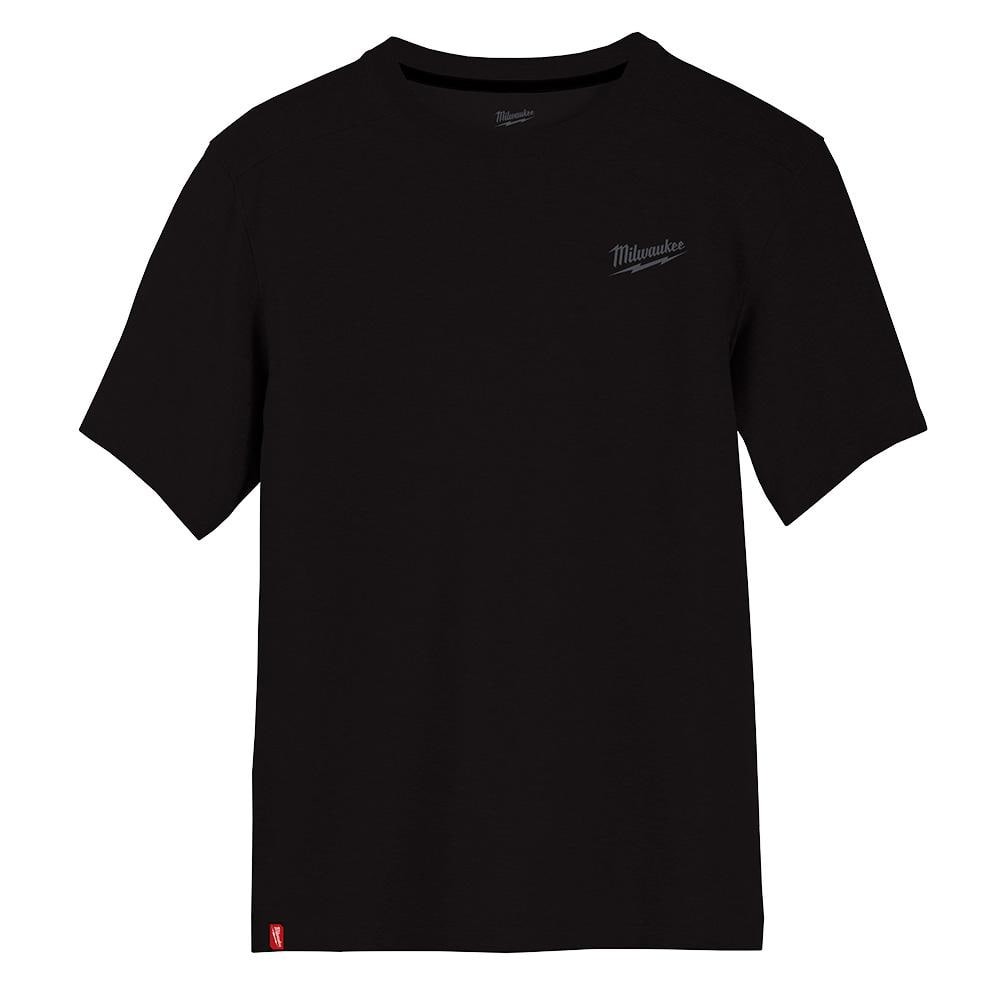Milwaukee Men’s X-Large Black Cotton/Polyester Short-Sleeve Hybrid Work T-Shirt