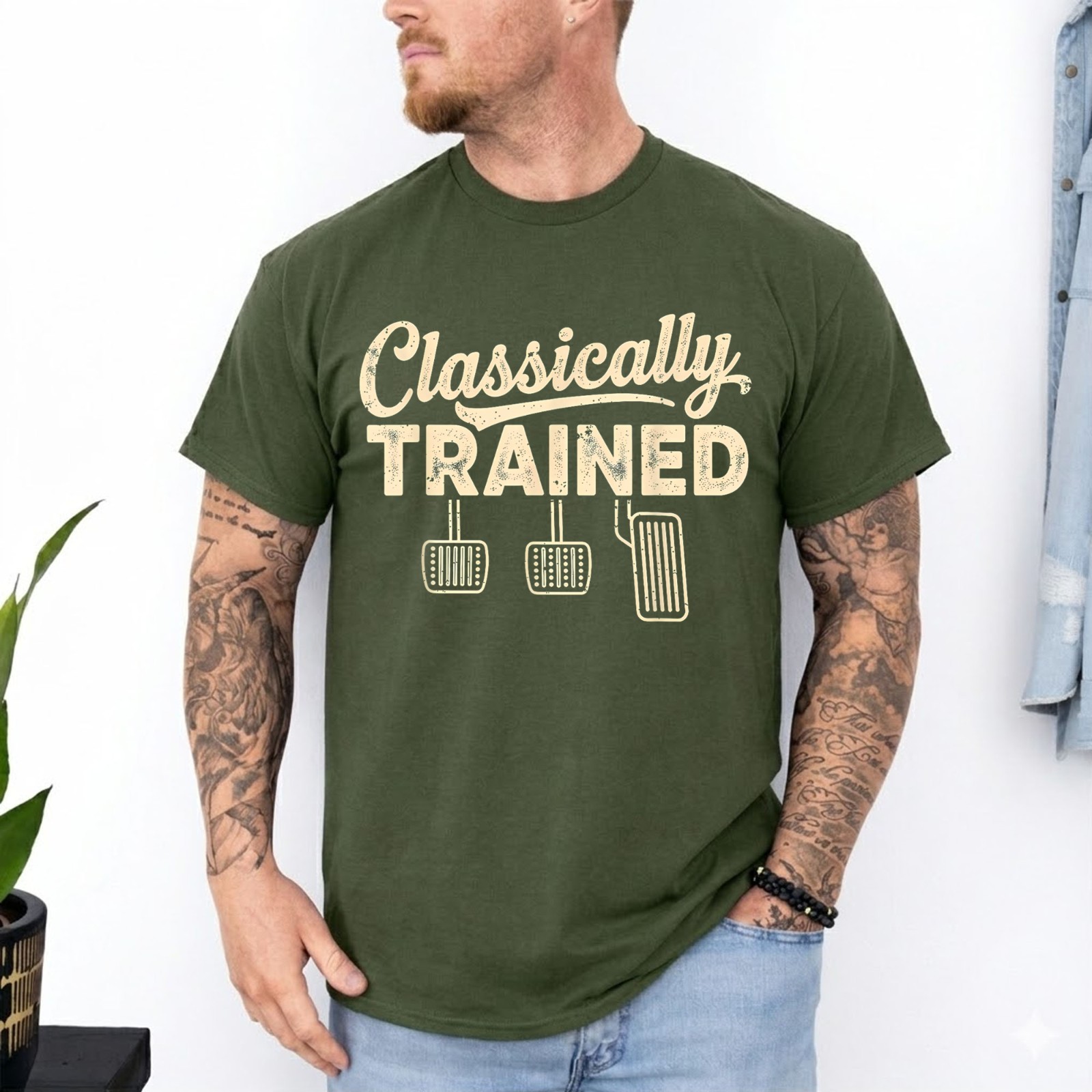 Classically Trained Manual Car Pedals Driving Humor T-Shirt