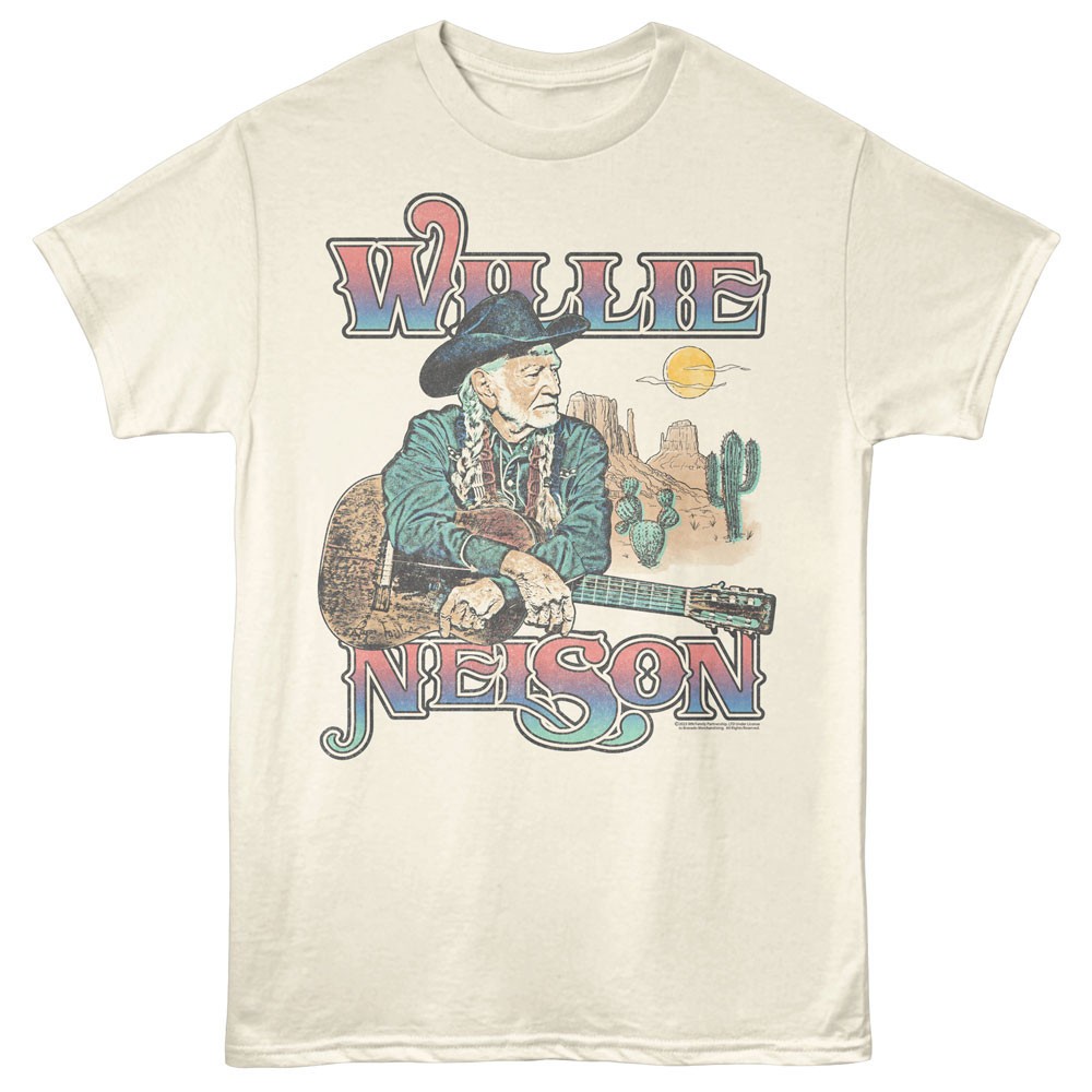Willie Nelson Desert Background Men’s T Shirt Outlaw Country Music Merch