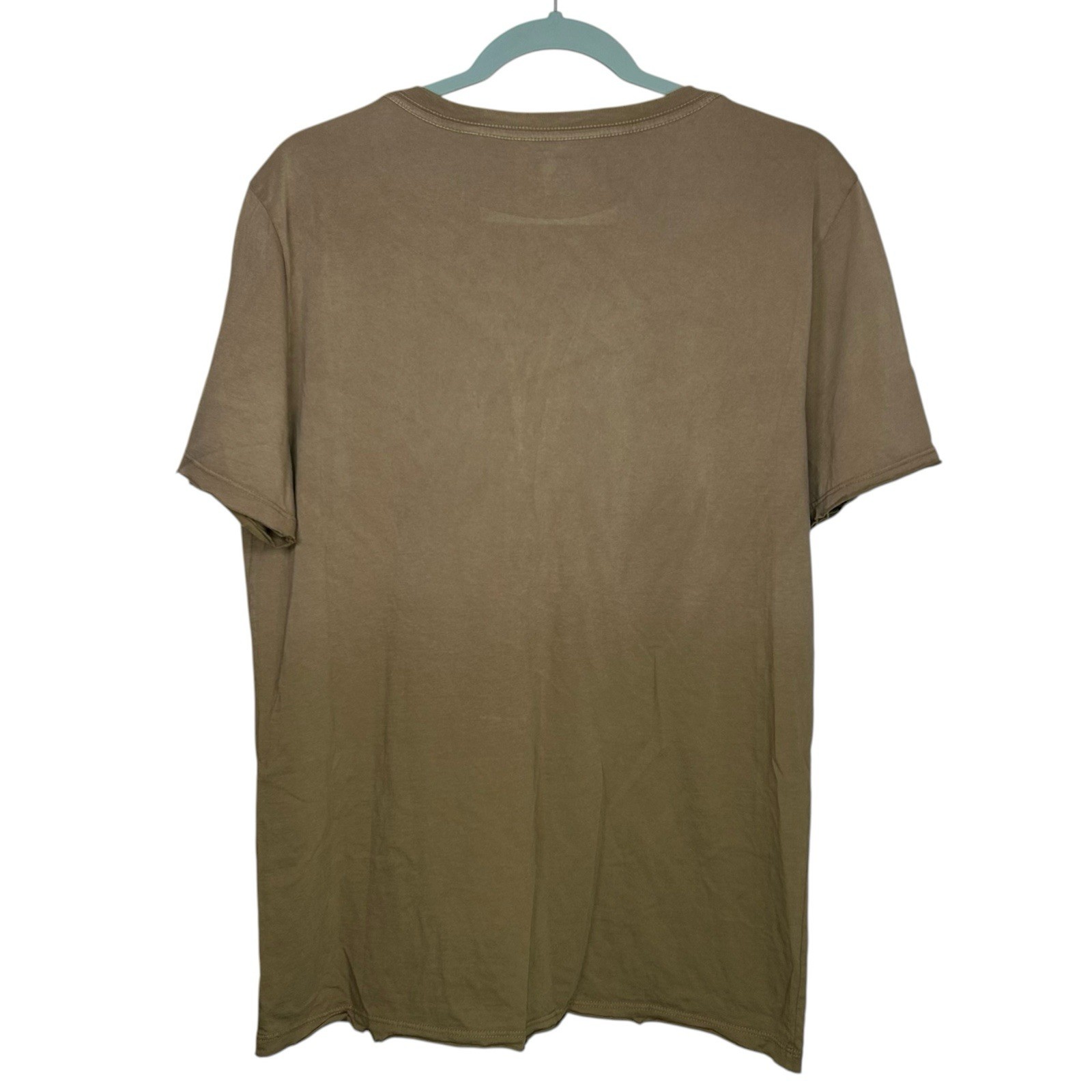 AG Adriano Goldschmied T-Shirt Mens M Brown Pocket Tee Distressed Raw Hem NEW