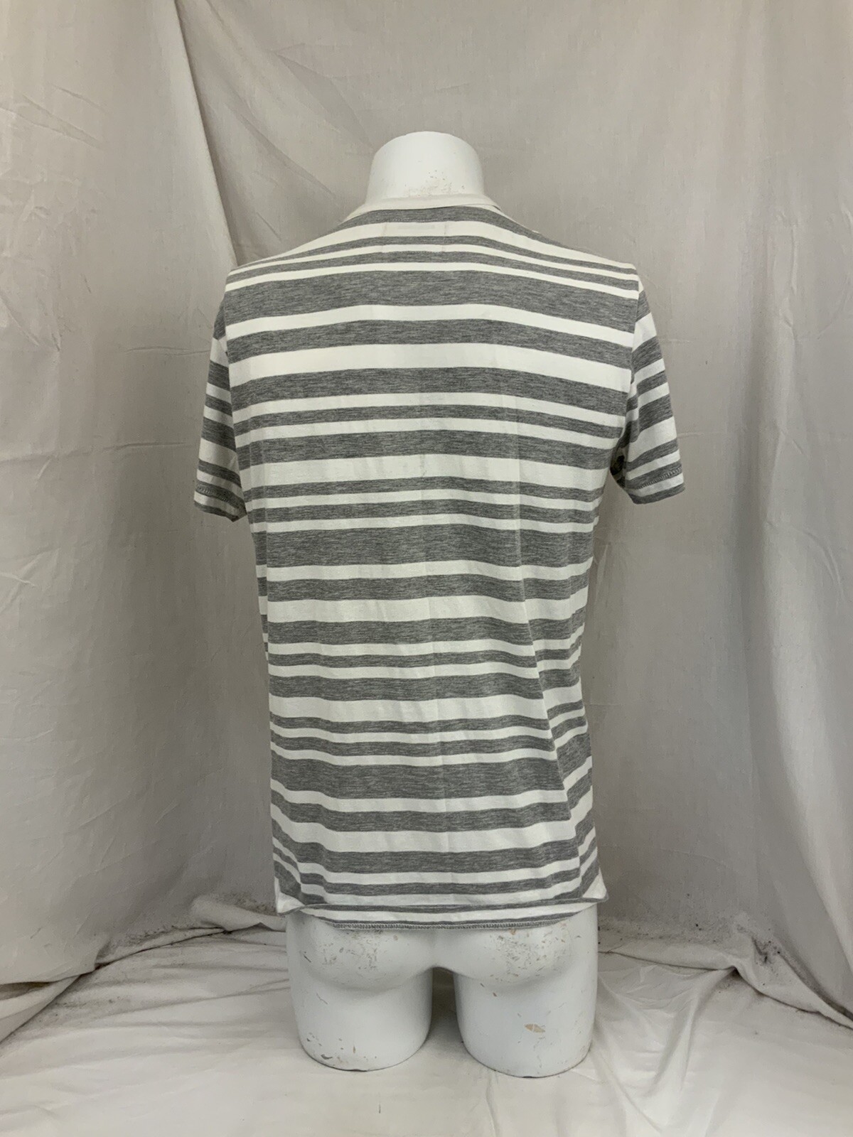 Bonobos T Shirt M Gray Stripe Cotton Poly Slim Fit Short Sleeve YGI Q2-211