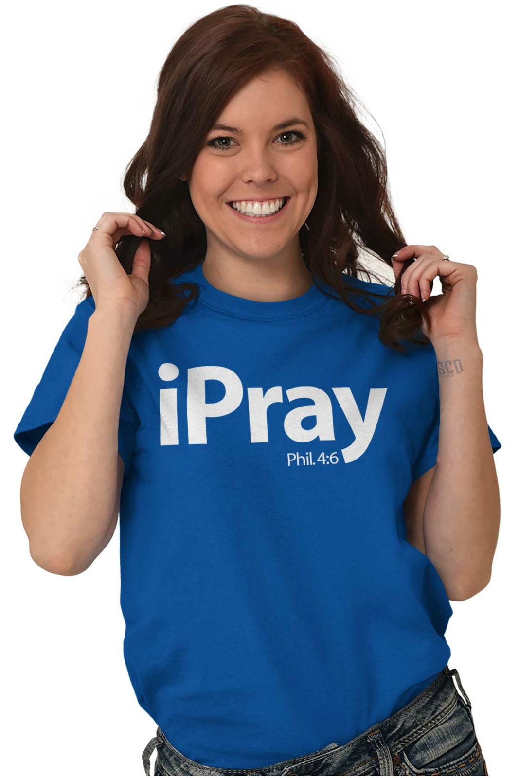 I Pray Religious Philippians Christian Bible Womens or Mens Crewneck T Shirt Tee