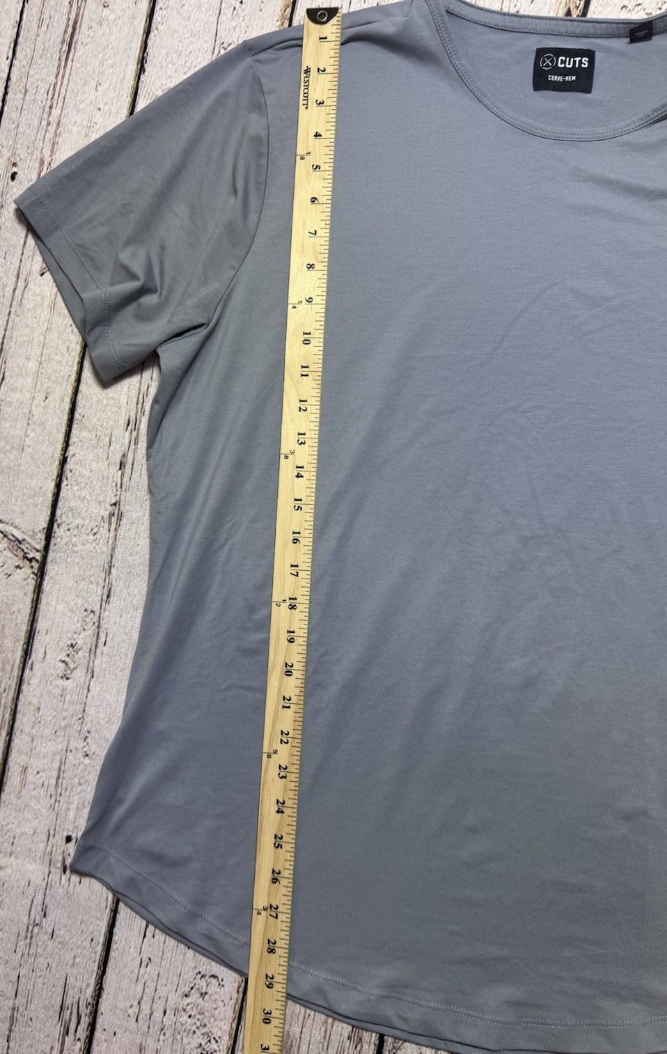CUTS Clothing Men’s T-Shirt Curve Hem XXL Solid Casual Athleisure Minimalist