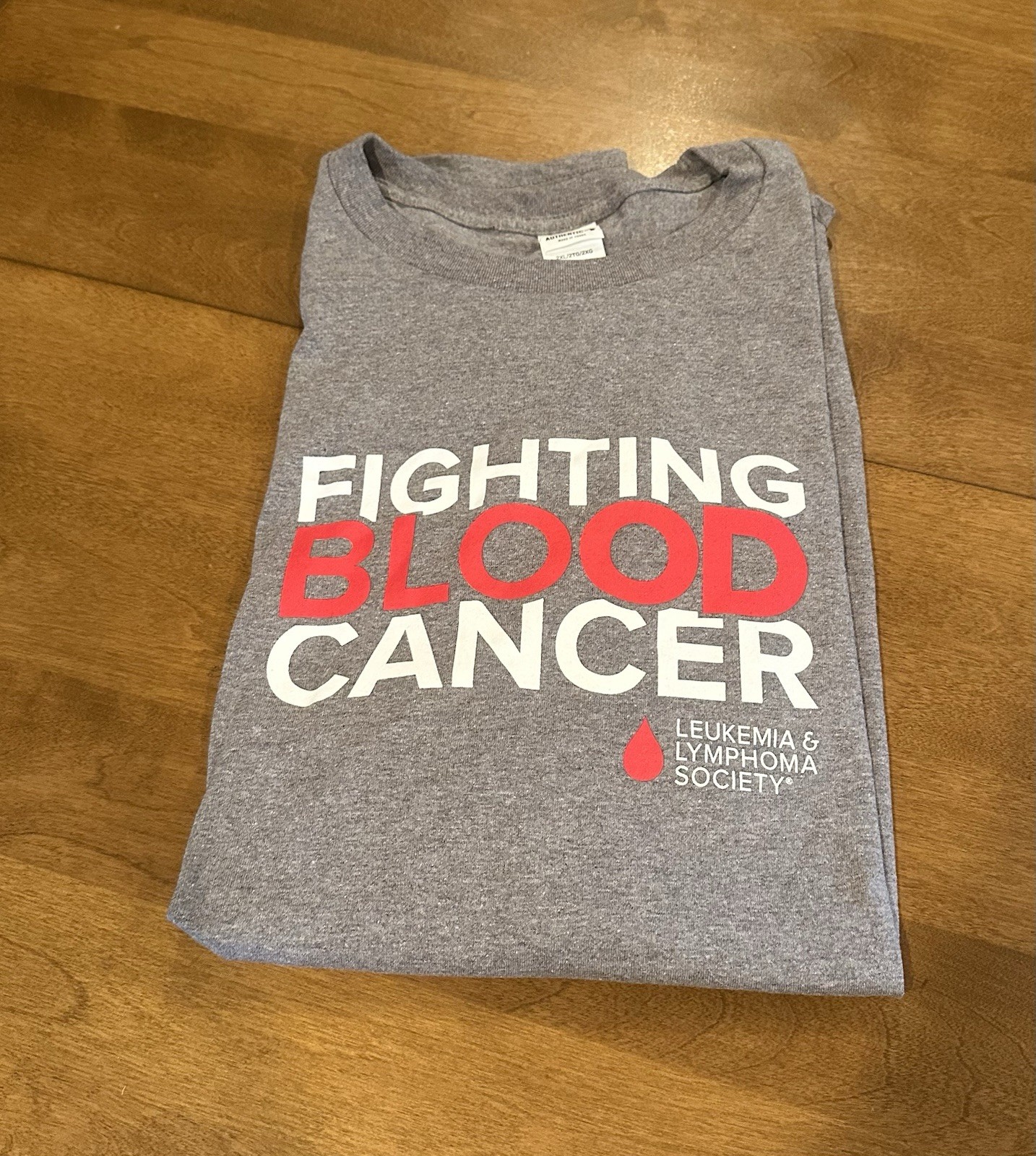 Fighting Blood Cancer – Leukemia & Lymphoma Society Awareness 2XL Gray T-Shirt