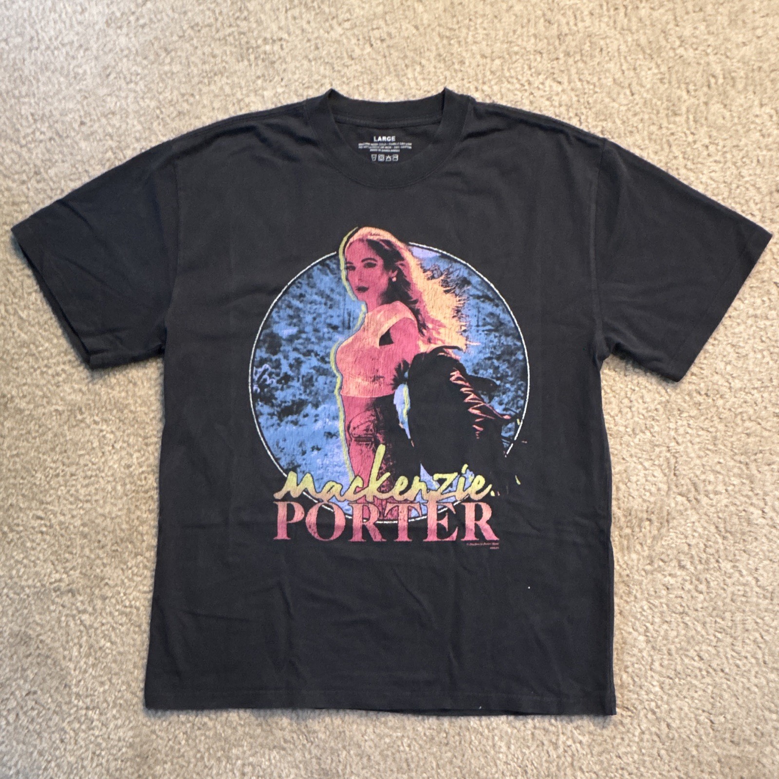 Mackenzie Porter Country Music Black Graphic T-Shirt, Size Large