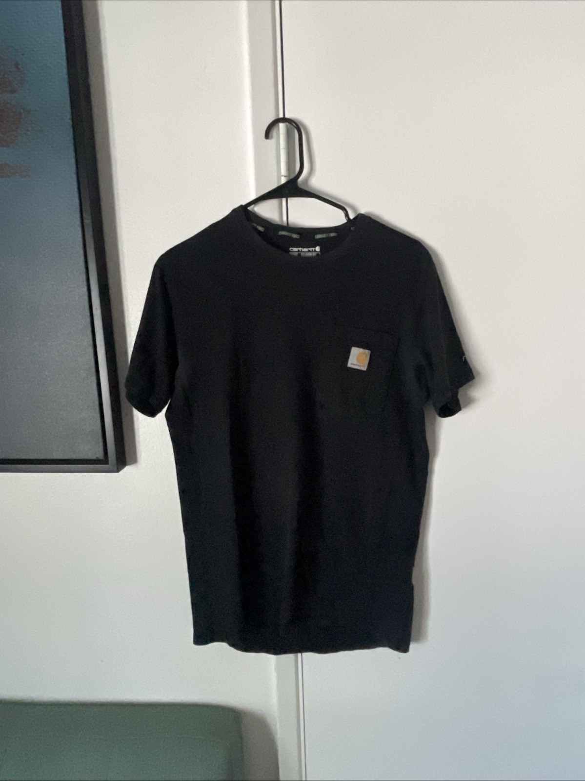 Carhartt Force Relaxed Fit Black Pocket Tee Crew Neck Short Sleeve Men’s S