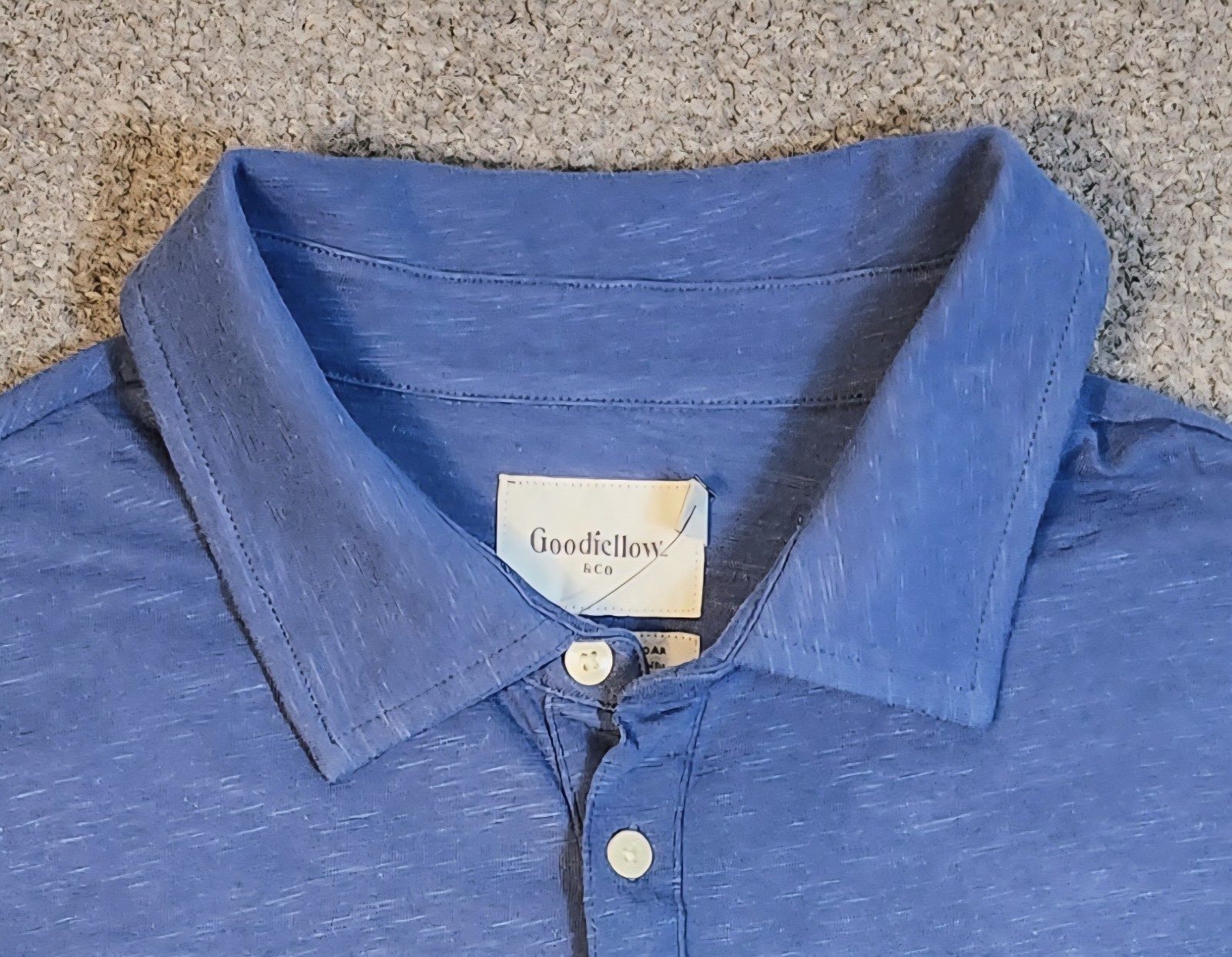 Men’s Short Sleeve Polo Shirts 2XL Blue “2 Pack” Goodfellow POCKET Collar Neck