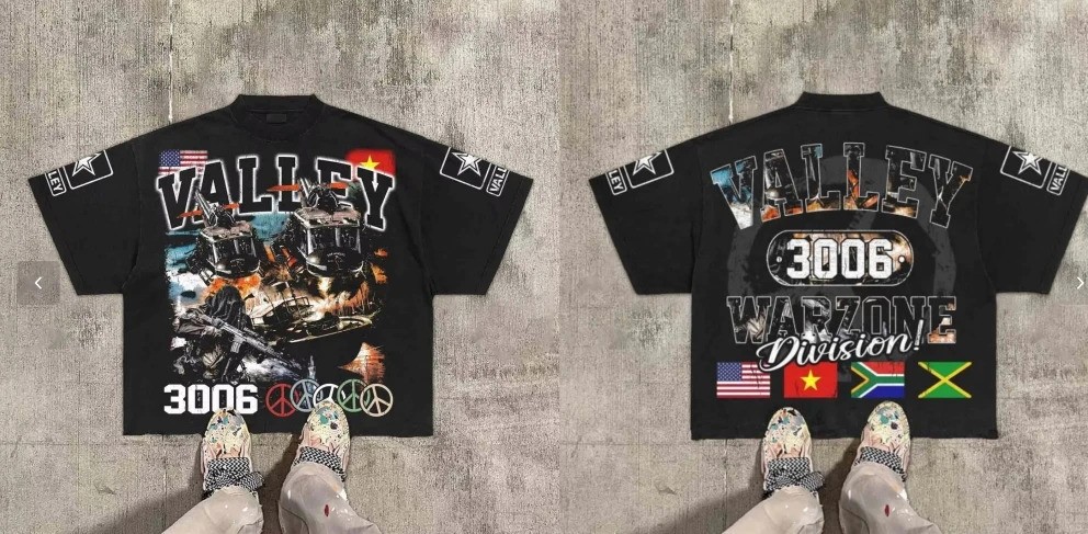 Men’s Hip Hop Style Graphic Print Boxy Fit Round Neck Cotton T-Shirt Streetwear
