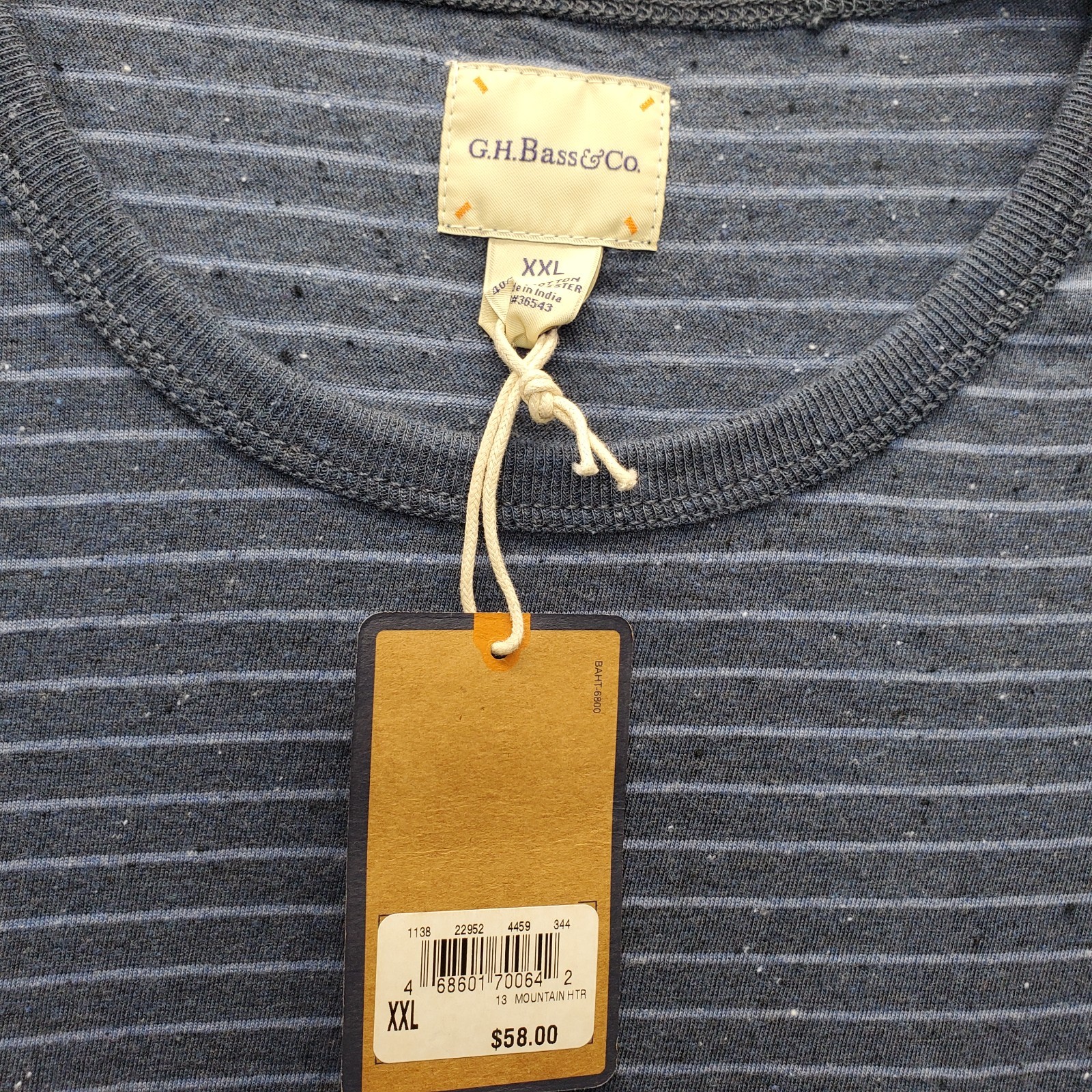 G.H. Bass & Co. Pocket Shirt Mens XXL Multi Striped Long Sleeve Pullover Tee