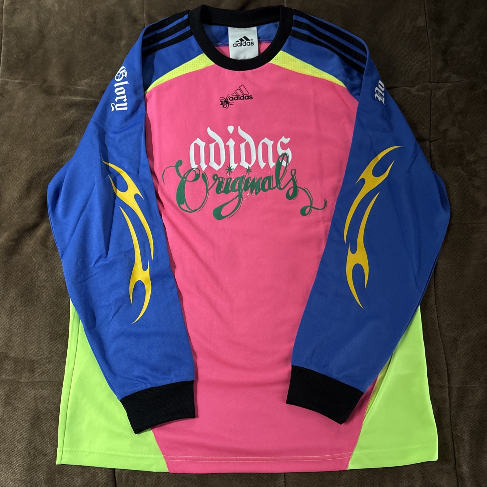Adidas Mens Size M Pink Blue Green JW0203 Spiders Goalkeeper Loose Jersey Shirt