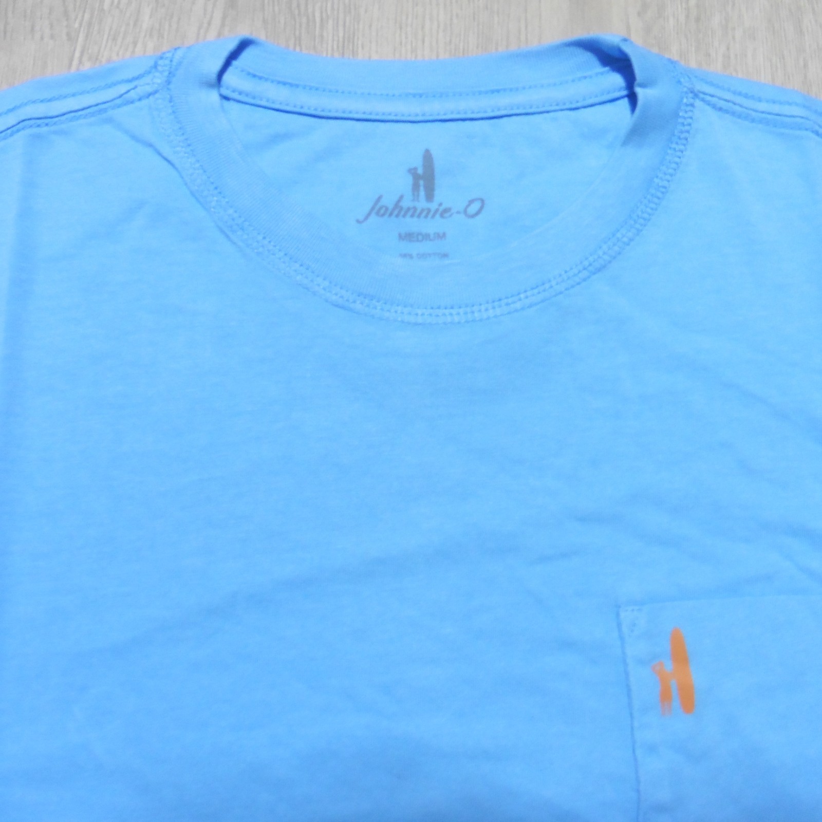 JOHNNIE O Mens M MEDIUM T SHIRT SUN LINE MALIBLU BLUE GRAPHIC SHORT SLEEVE GOLF