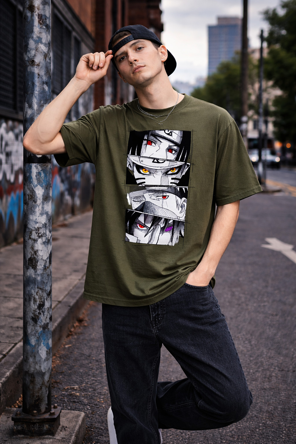 Unisex Anime Graphic Printed Cotton Tshirt Oversized Streetwear Tee Urban Style
