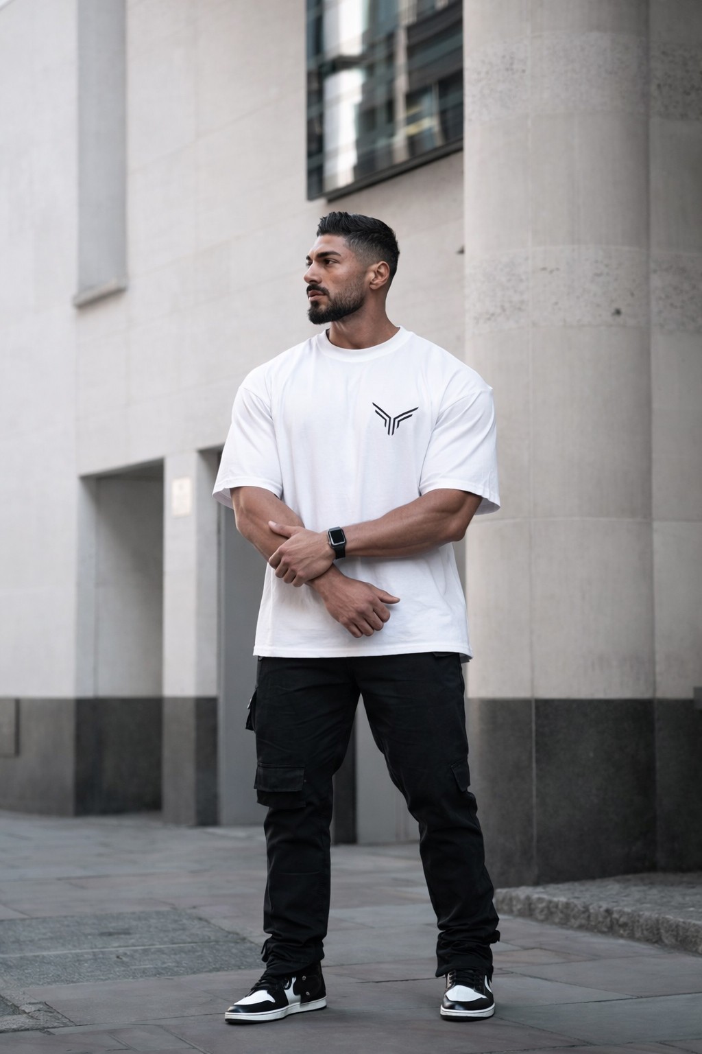 Falcon Flex Men’s Oversized Heavyweight Cotton T-Shirt Gym Training Streetwear