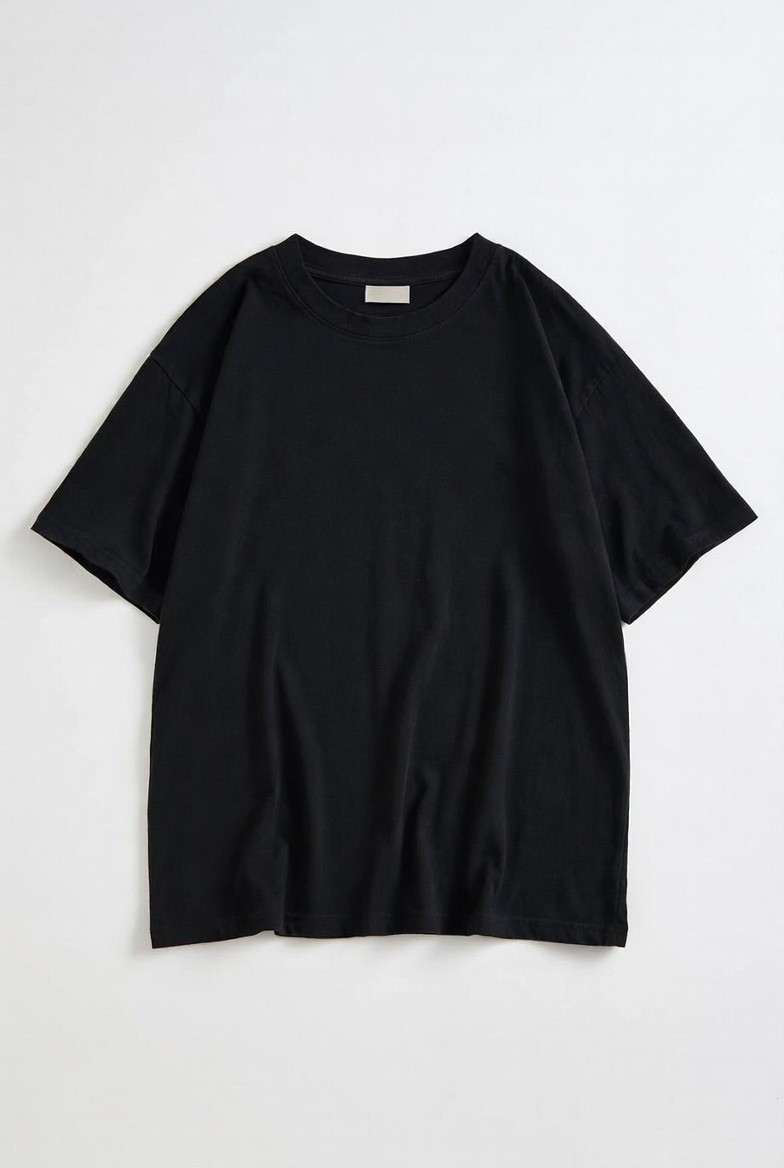 Oversized Black T-Shirt Men Plus Size 2XL-6XL 100% Cotton Heavyweight Boxy Fit