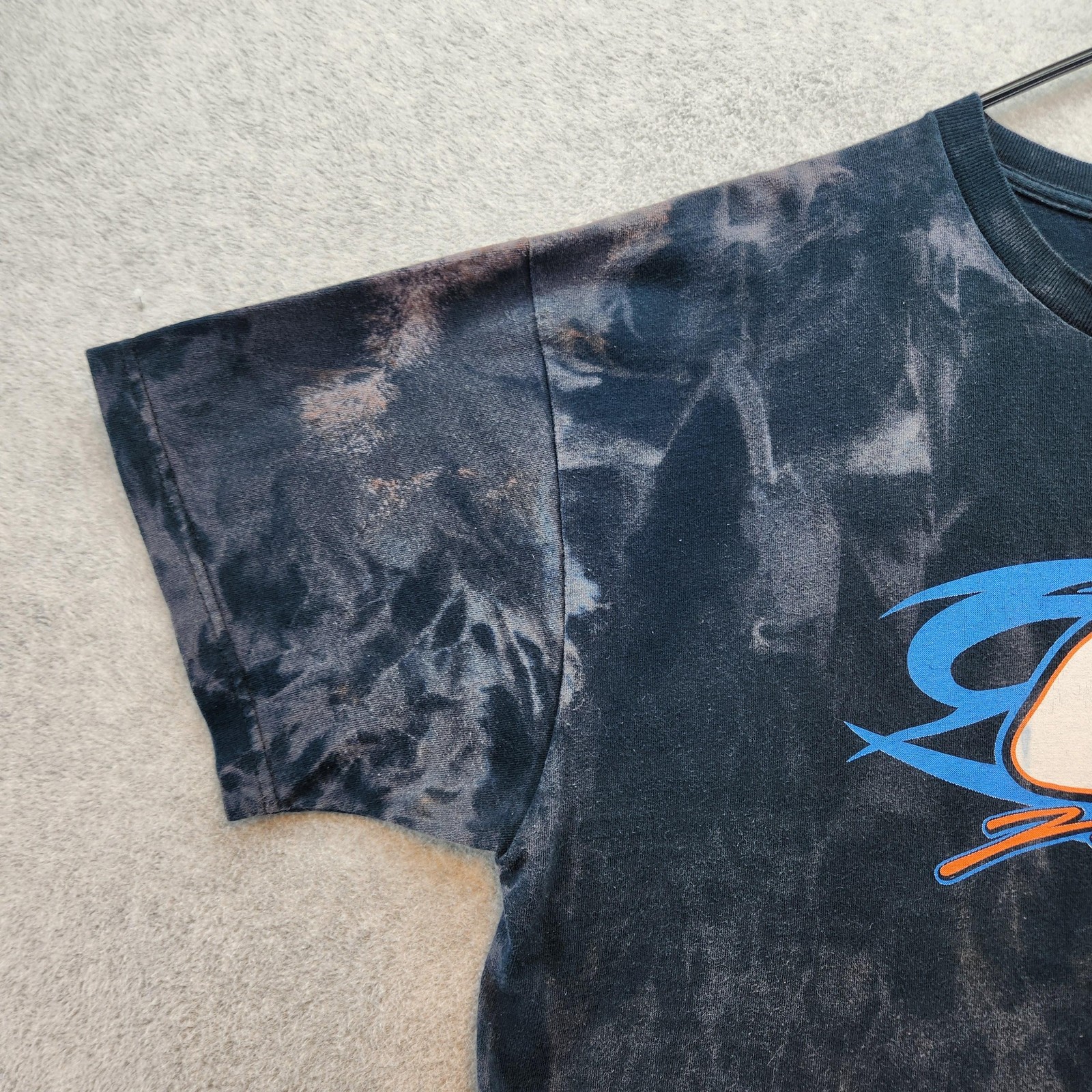 Racing 01 Shirt Mens XL Black Bleach Tie Dye Sponsors Graphic Dirt Track Tee