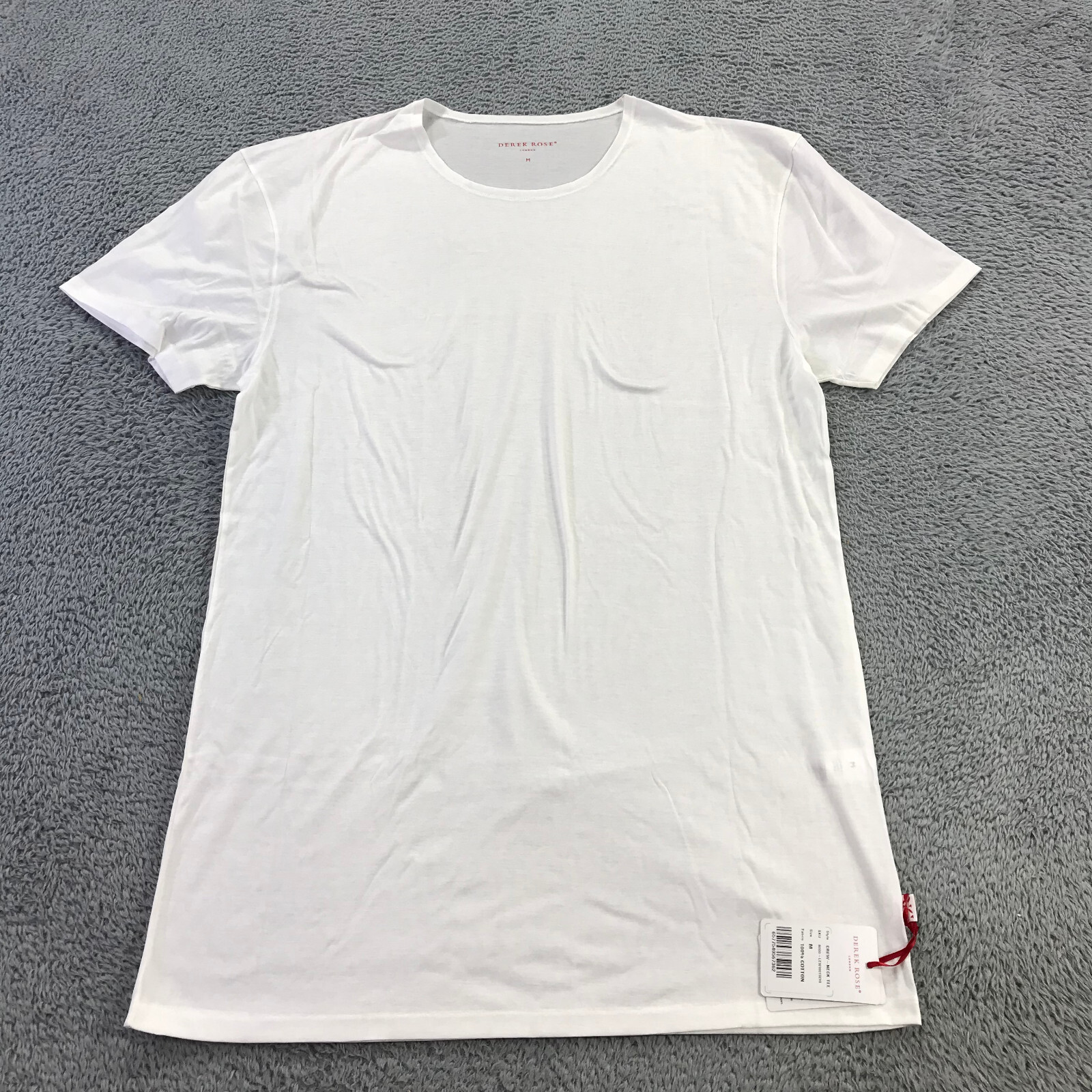 Derek Rose Shirt Mens Medium Cotton Stretch T Shirt White PJ Top $115 a34