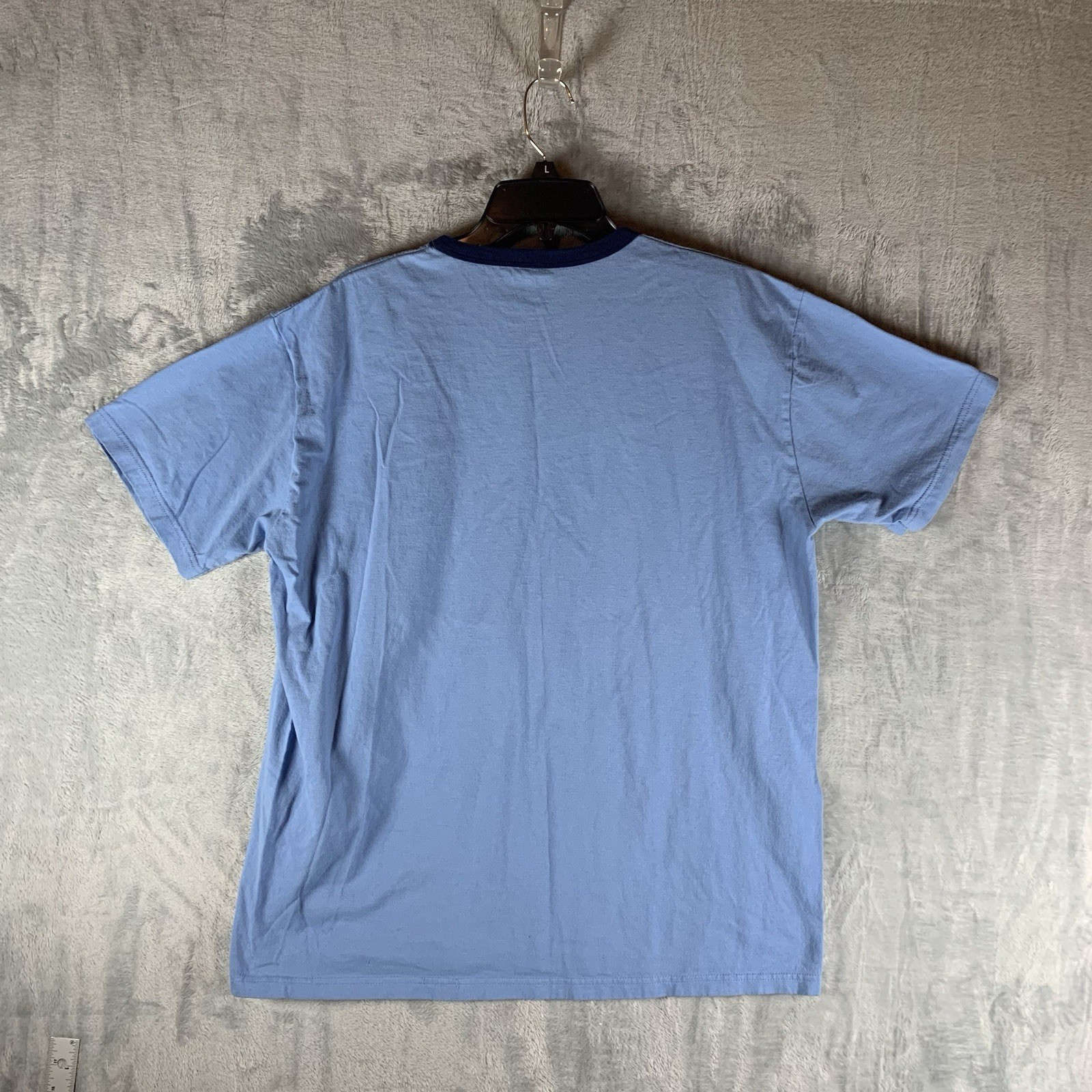 Disney Men’s Go Fishing Pluto T Shirt XL 100% Organic Cotton Contrast Collar Tee